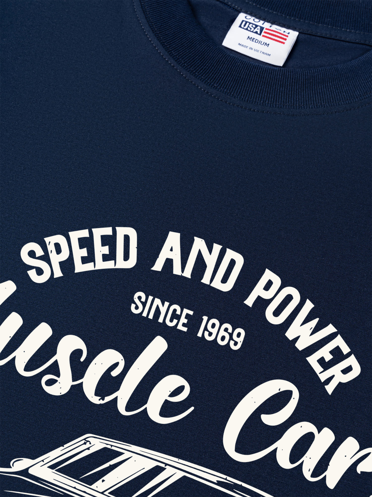 Áo Thun Relaxed Fit Speed And Power Muscle Cars