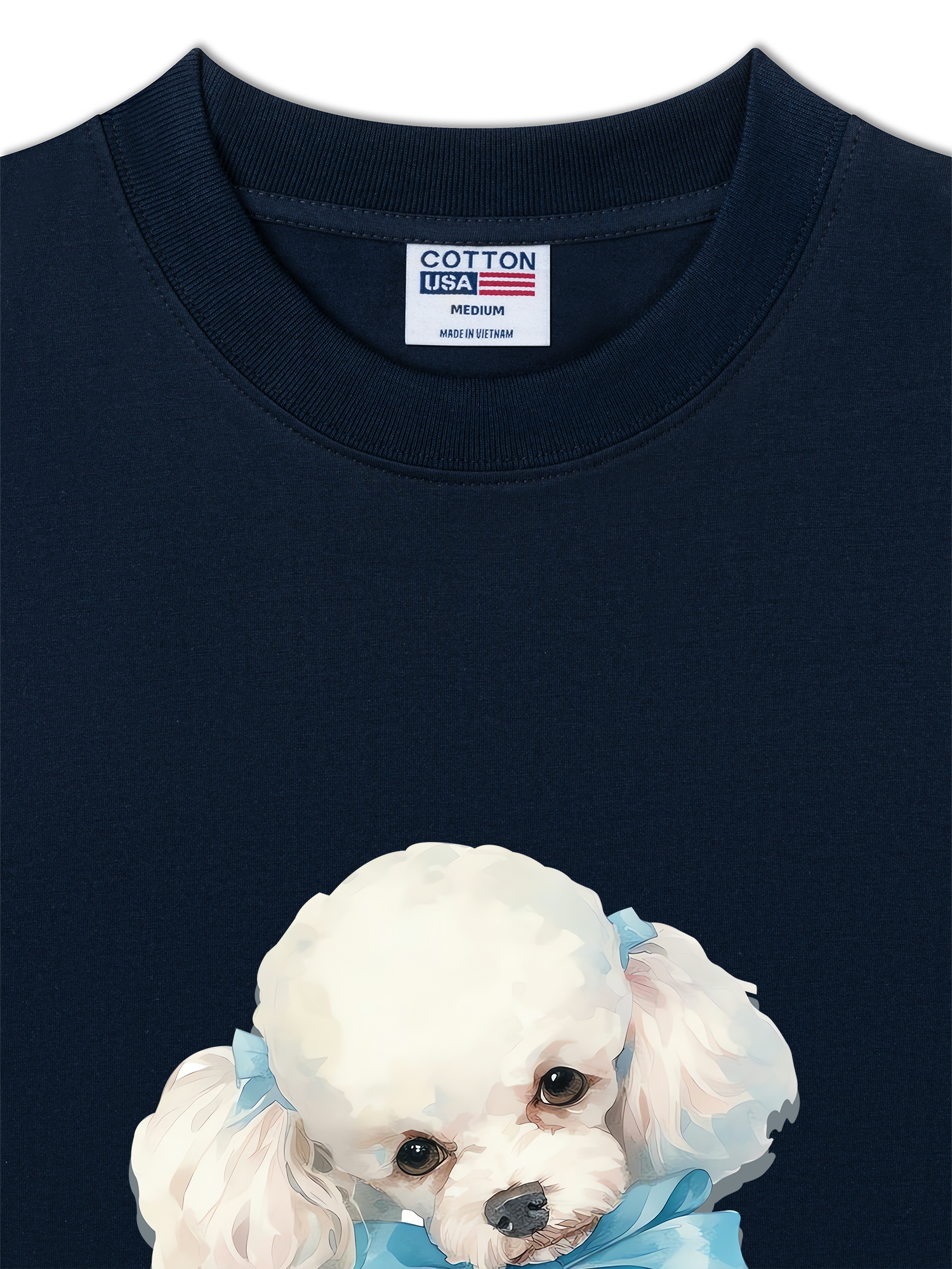 Áo Thun Relaxed Fit Soft Paw Cute Blue Puppy