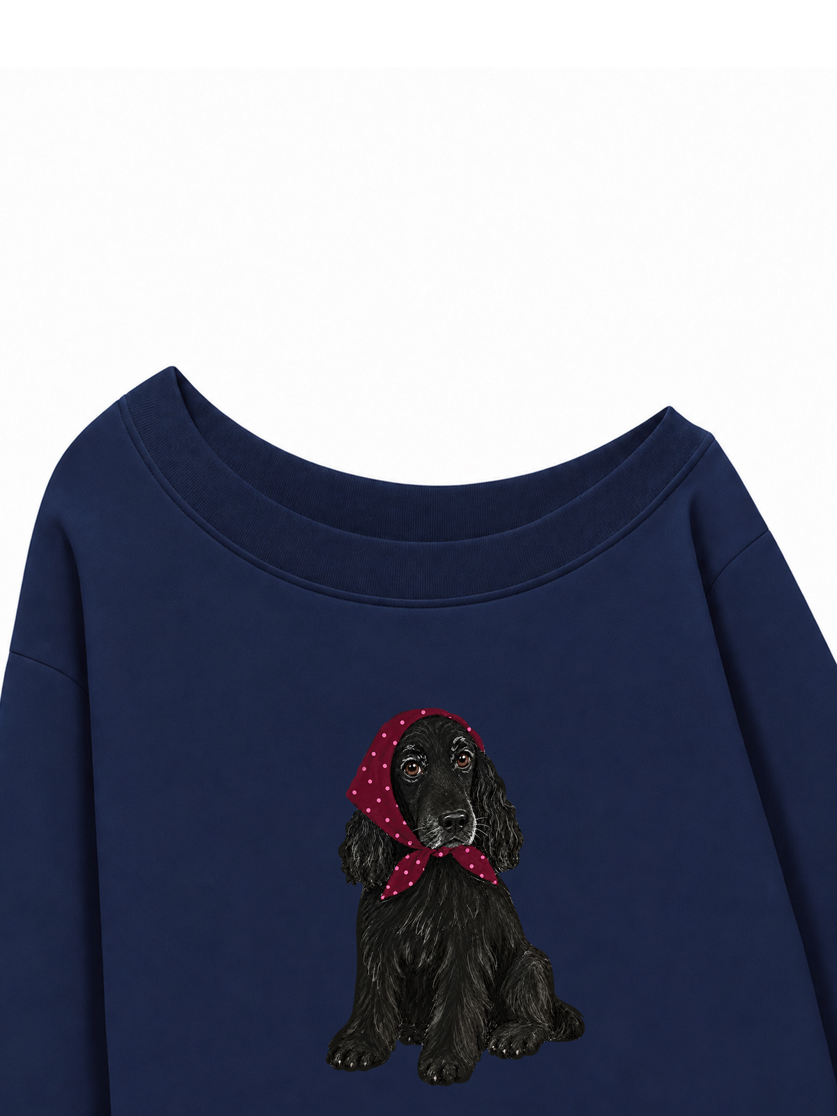 Áo Sweater Lệch Vai Nỉ Hai Da Burgundy Badana Puppy
