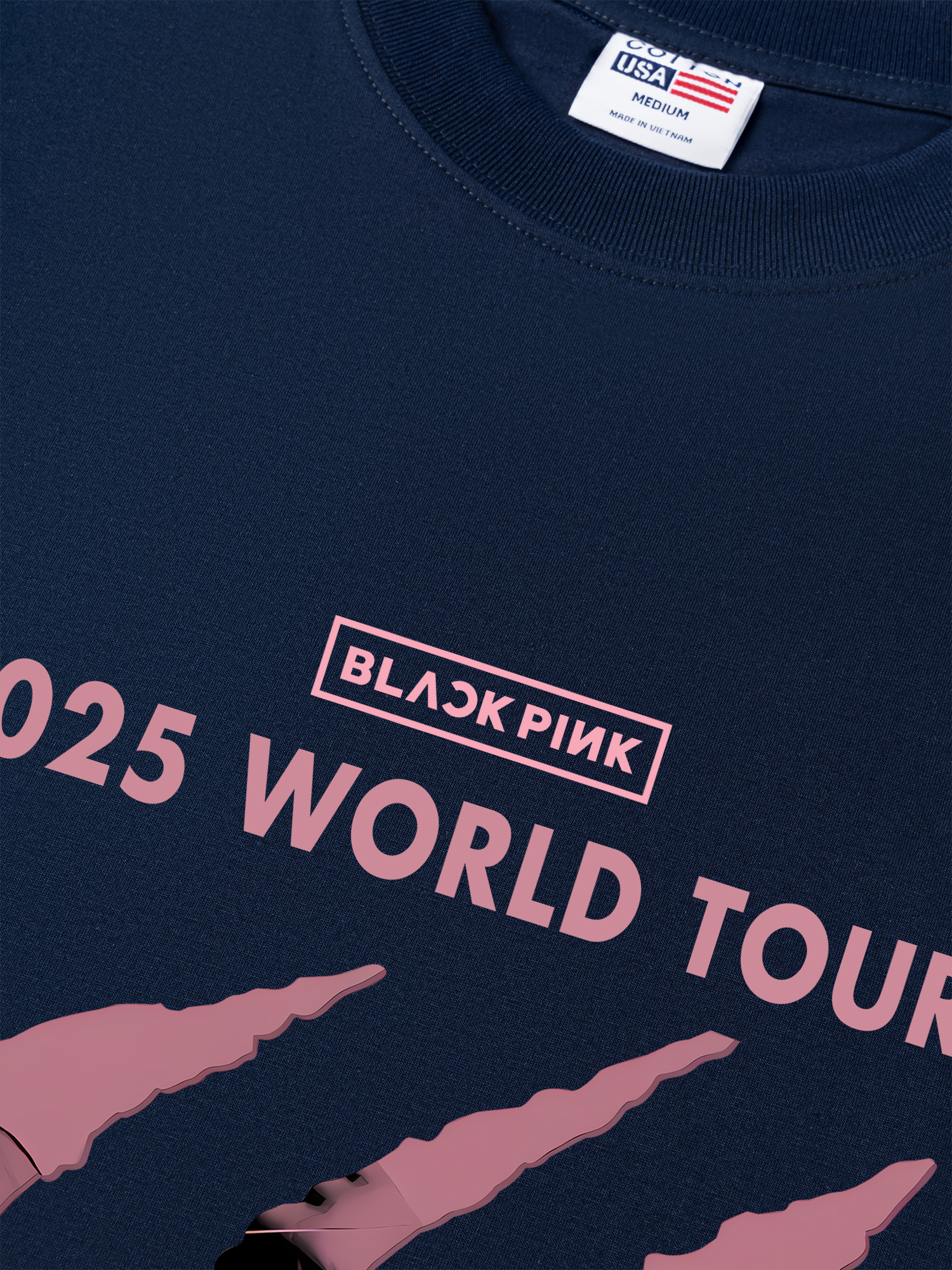 Áo Thun Relaxed Fit Black Pink 2025 World Tour