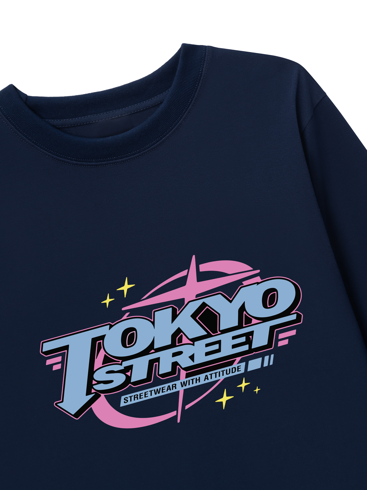 Áo Thun Dài Tay City Tokyo Streetwear With Atitude Blue