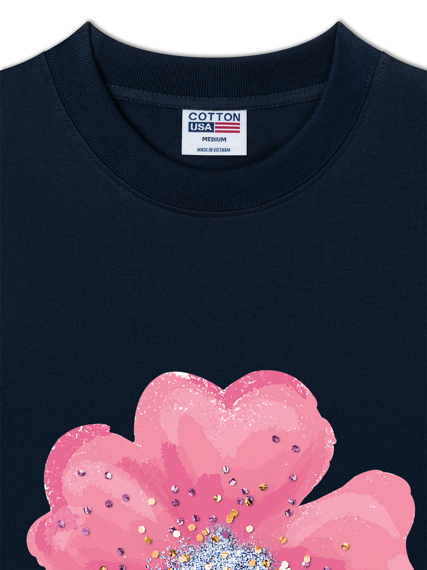 Áo Thun Relaxed Fit Bling Pink Flower