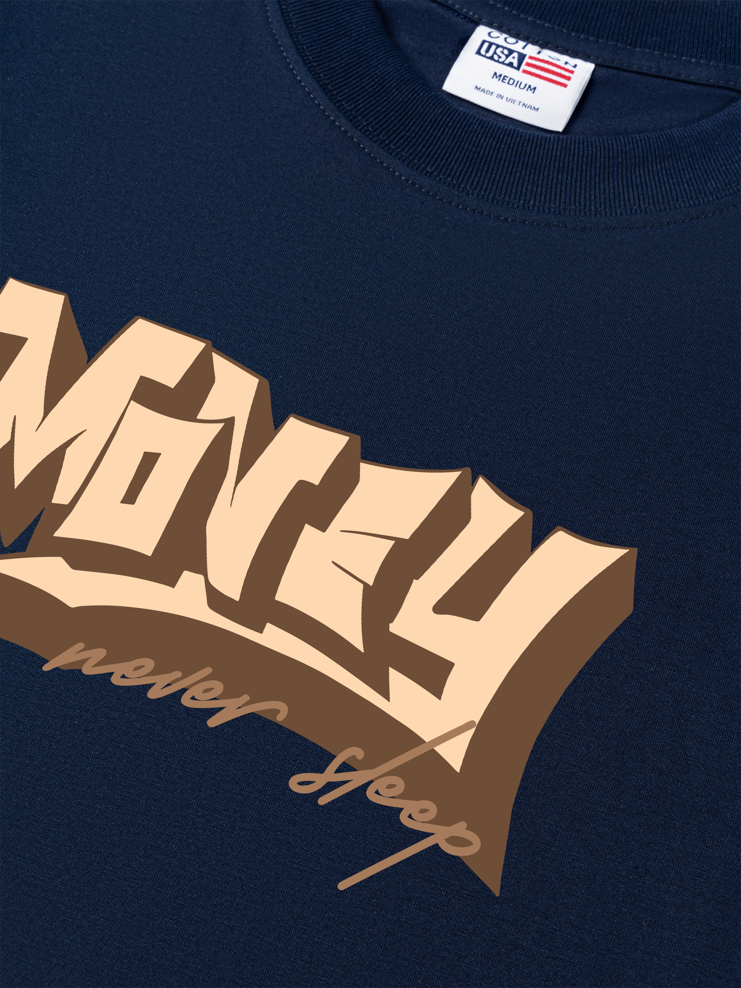 Áo Thun Relaxed Fit Money Never Sleep