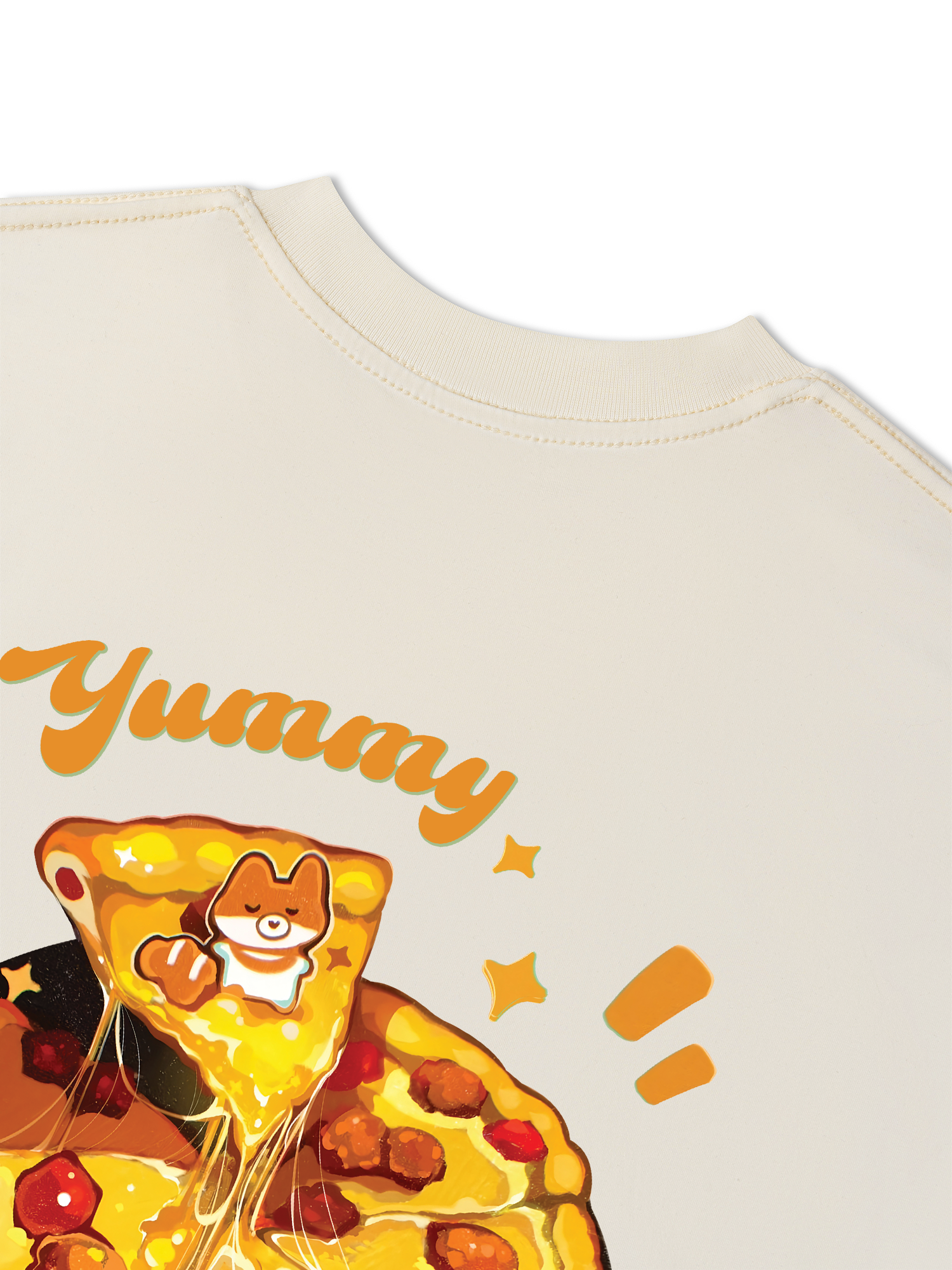 Áo Thun Relaxed Fit Yummy Mood Cute Puppy Pizza