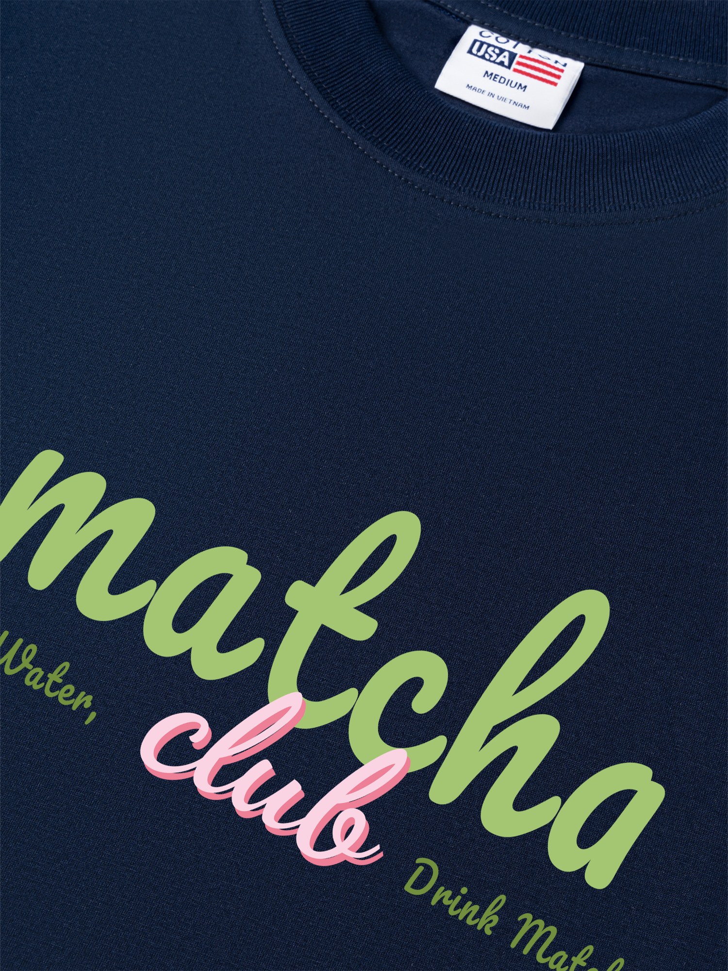 Áo Thun Relaxed Fit Daily Cup Save Water, Drink Matcha