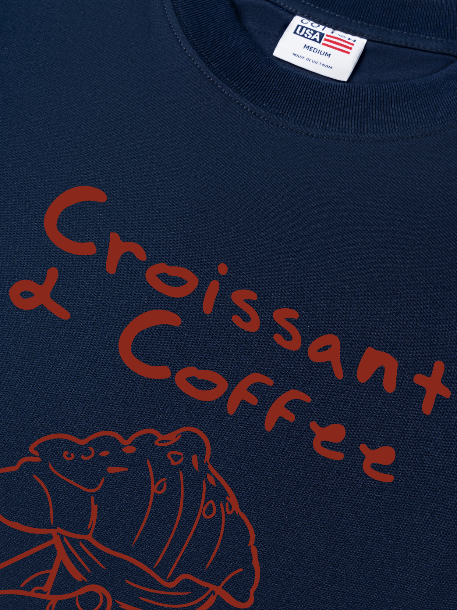 Áo Thun Relaxed Fit Daily Cup Croissant & Coffee For Breakfast