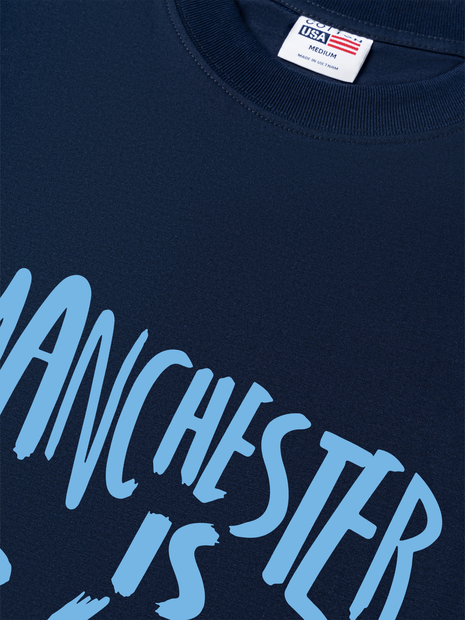 Áo Thun Relaxed Fit Soccer Manchester is Blue