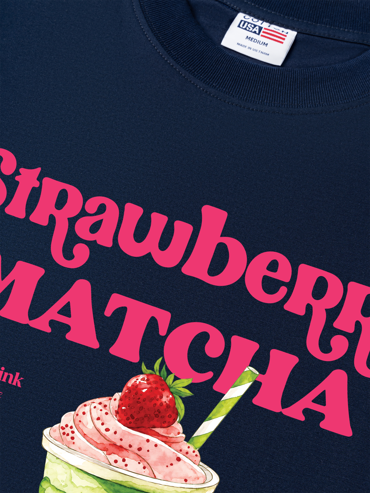 Áo Thun Relaxed Fit Daily Cup Strawberry Matcha