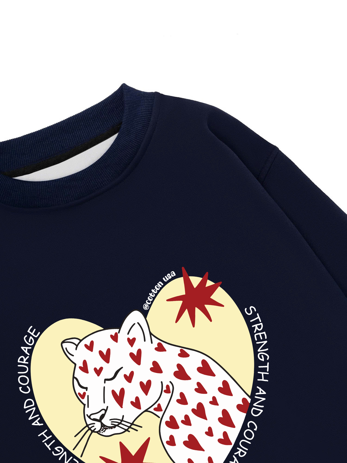 Áo Sweater Nỉ Hai Da Urban Leopard Strength And Courage