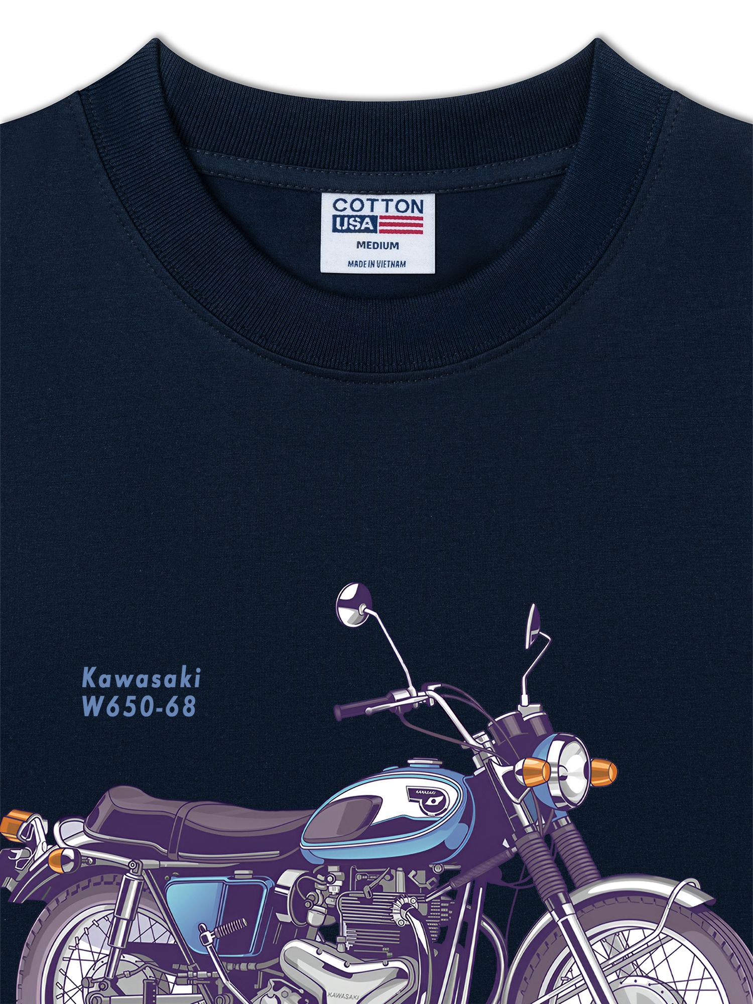 Áo Thun Relaxed Fit Motorbike Kawasaki W650-68