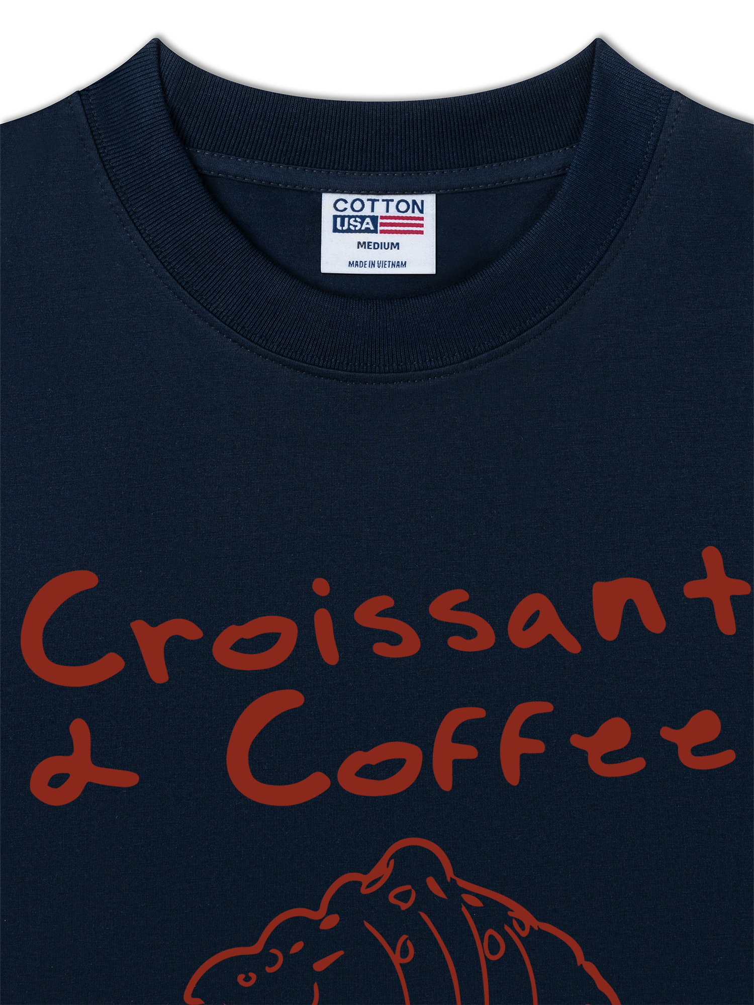 Áo Thun Relaxed Fit Daily Cup Croissant & Coffee For Breakfast