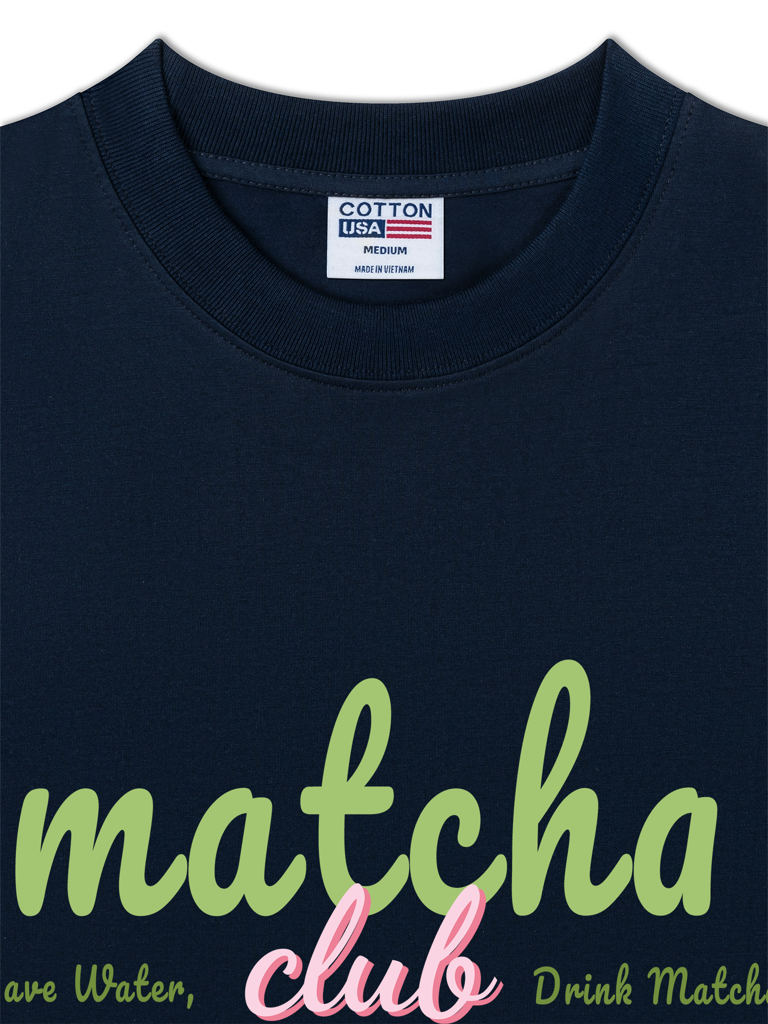 Áo Thun Relaxed Fit Daily Cup Save Water, Drink Matcha