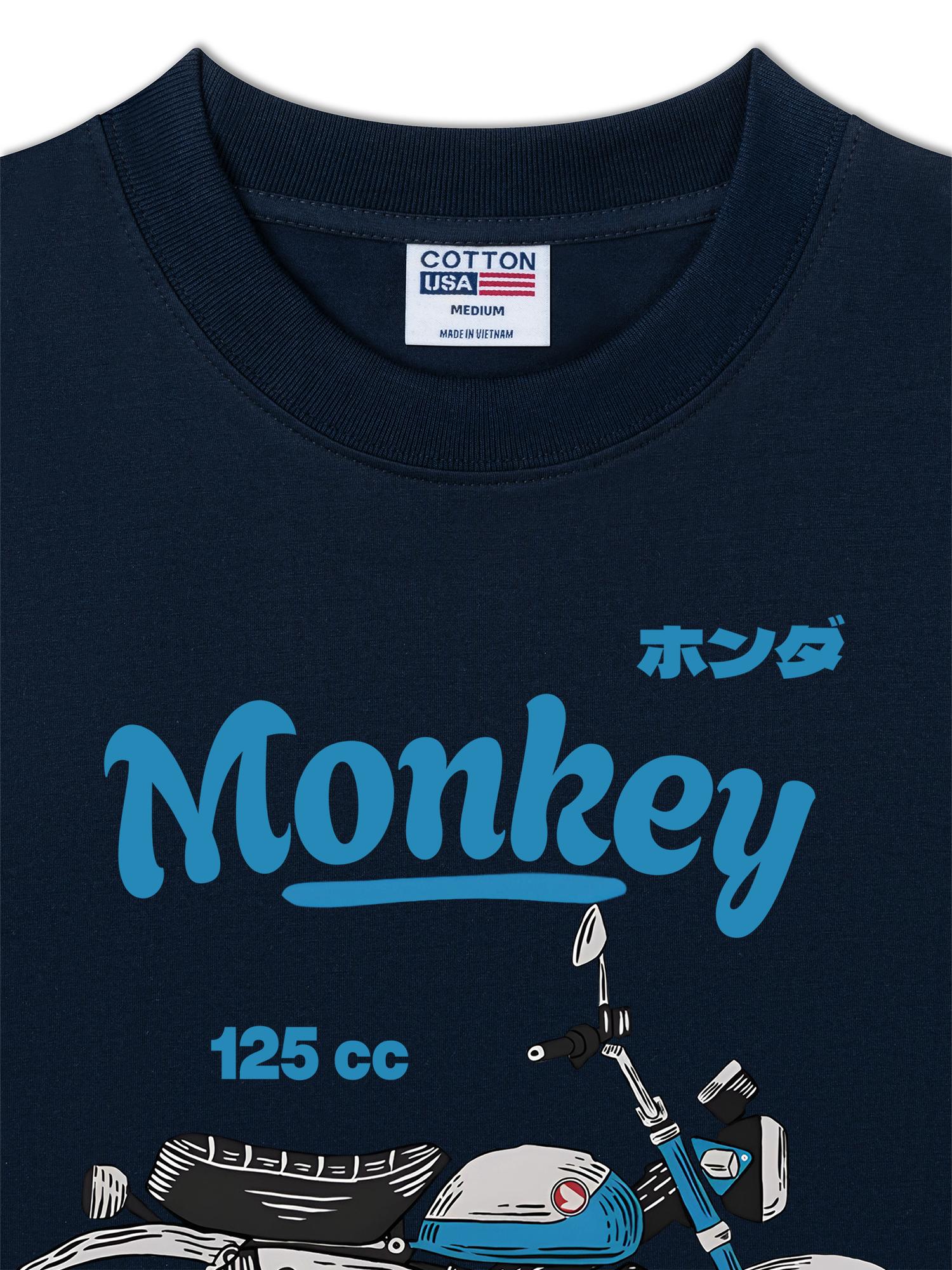 Áo Thun Relaxed Fit Motorbike Monkey 125cc blue
