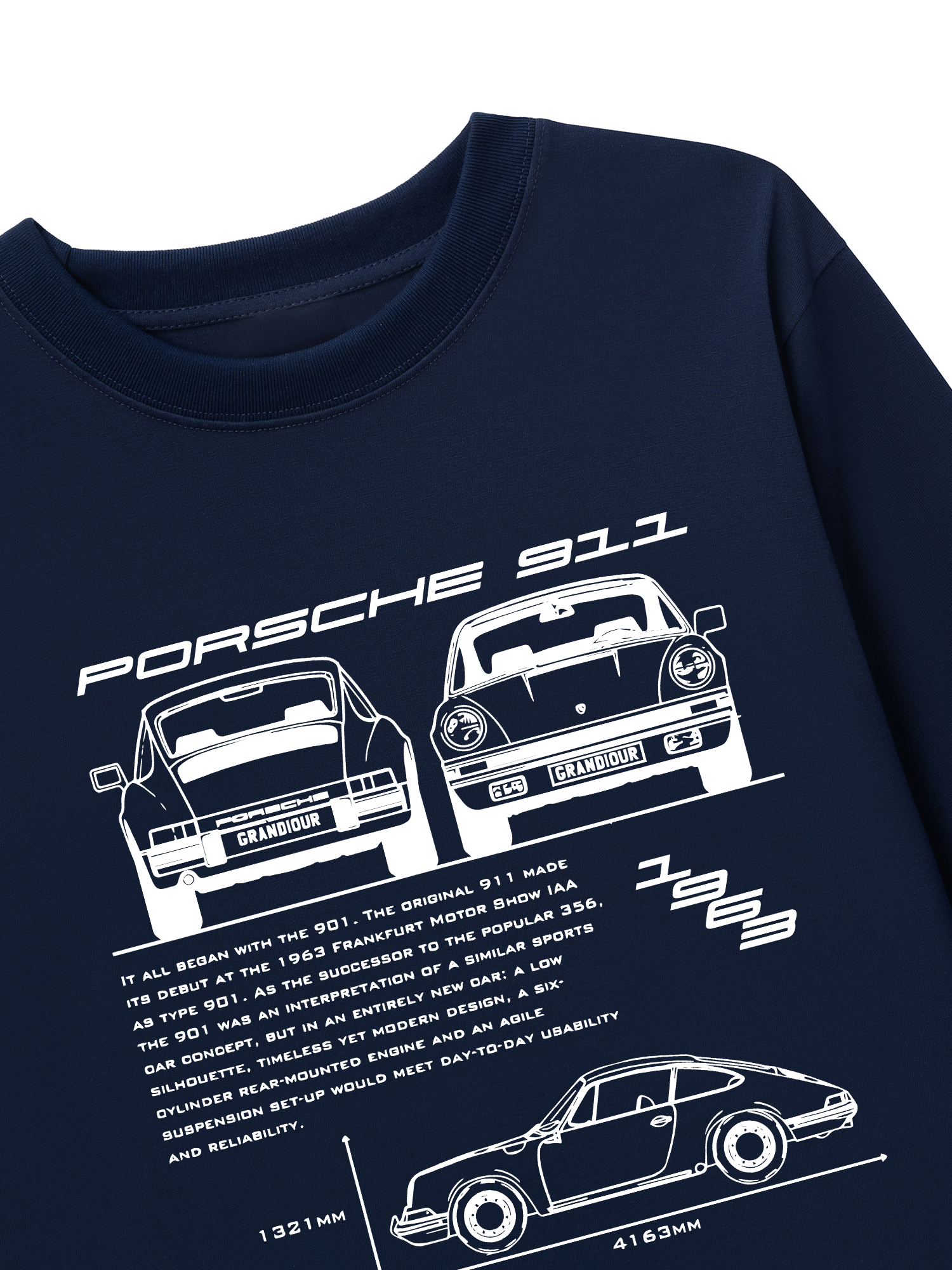 Áo Thun Dài Tay Porsche 911 Blueprint