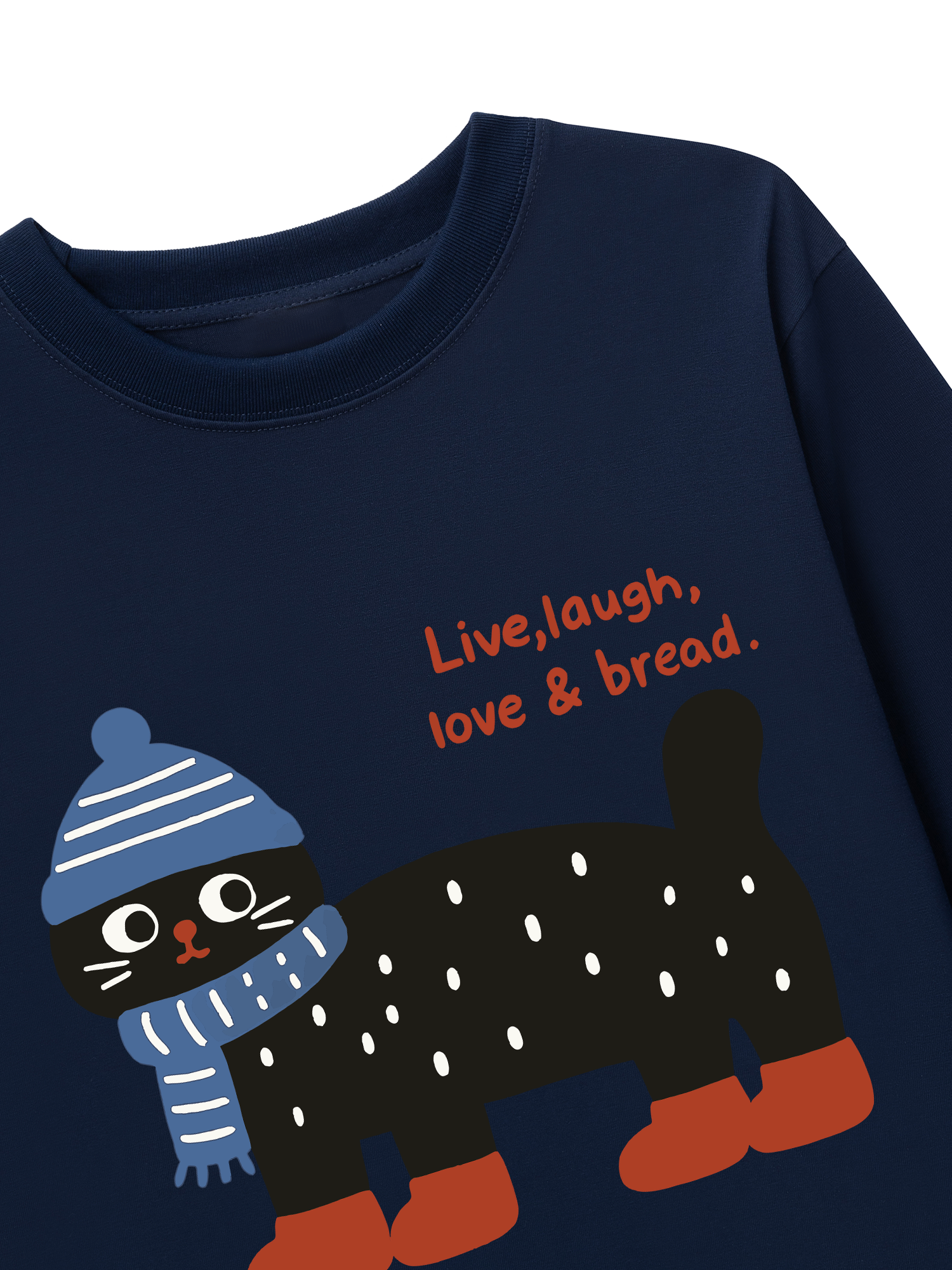 Áo Thun Dài Tay Cozy Day Live Laugh Cat