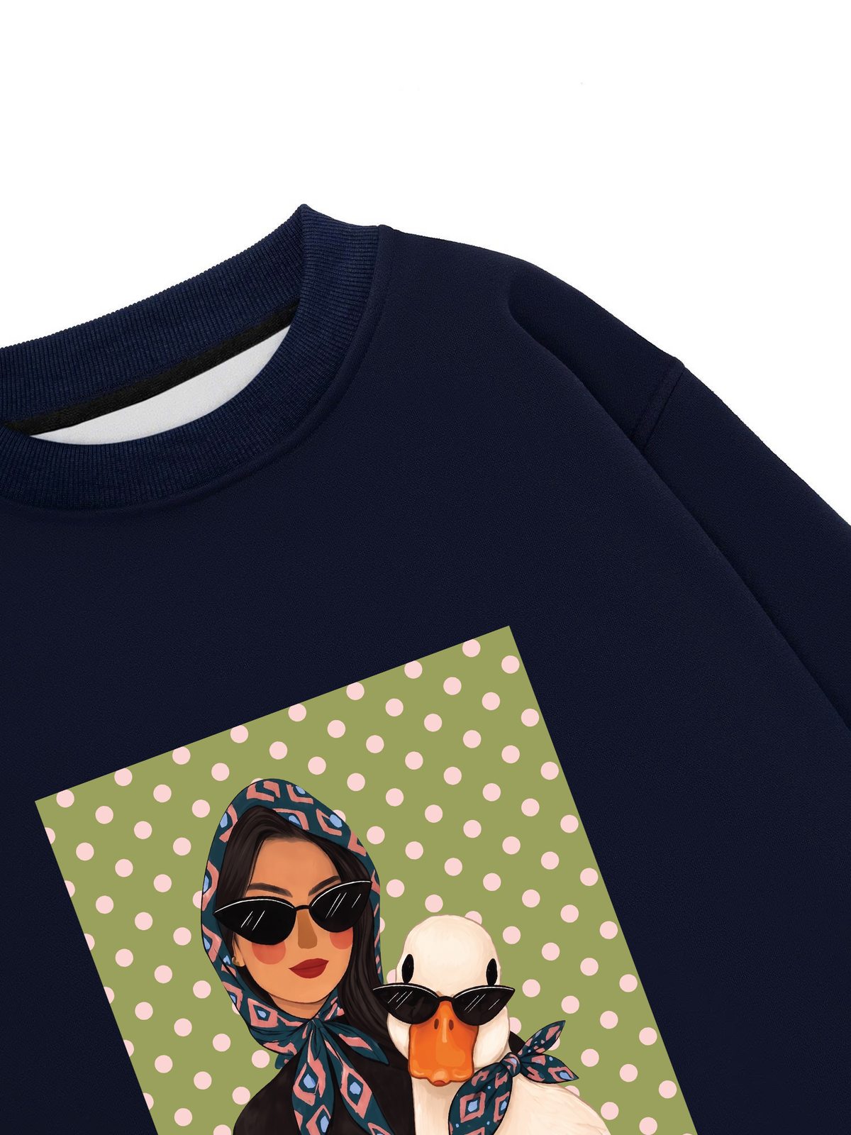 Áo Sweater Nỉ Hai Da Farm Cool Polka Dot Duck