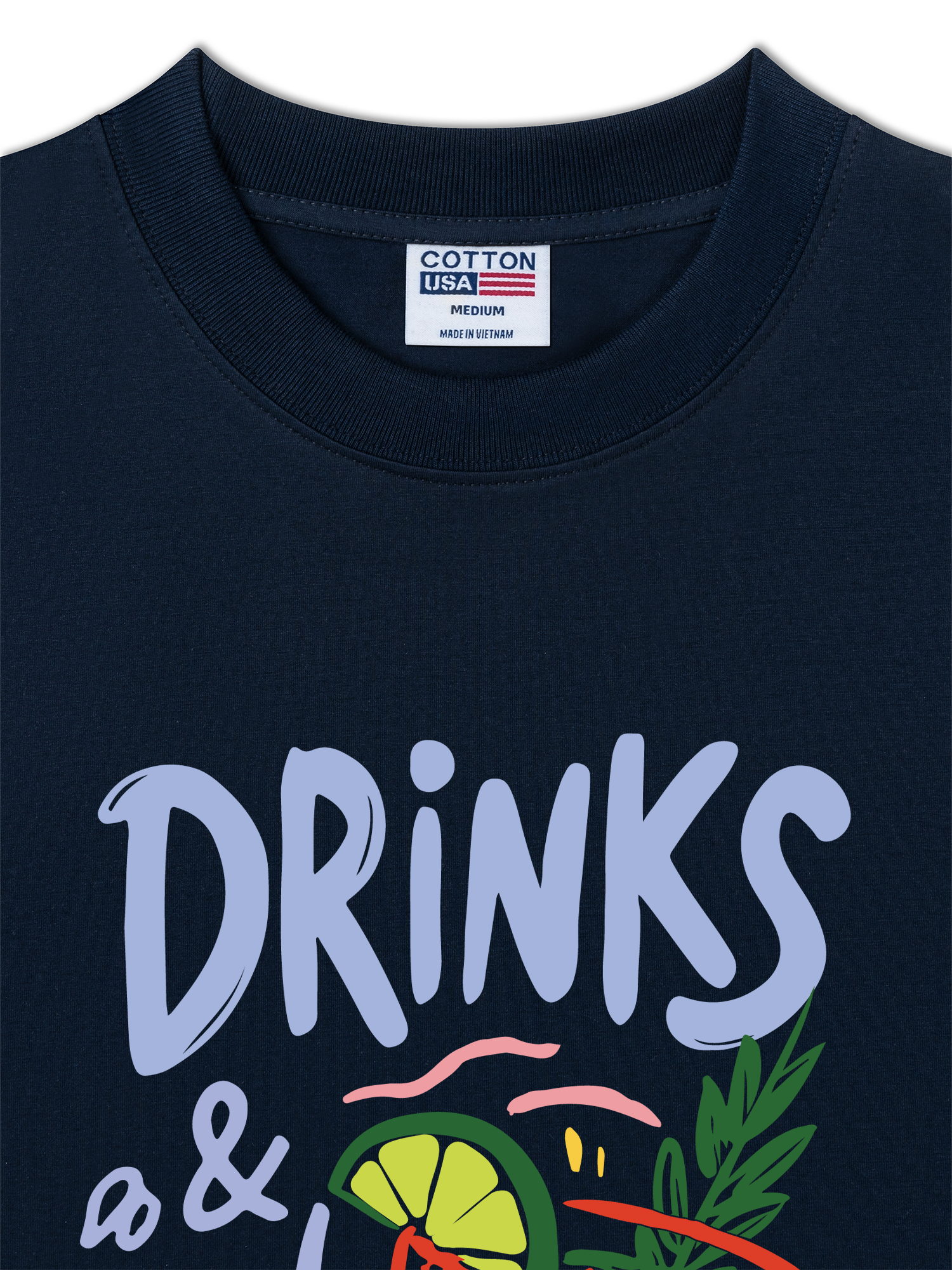 Áo Thun Relaxed Fit Drinks a & Good Vibes
