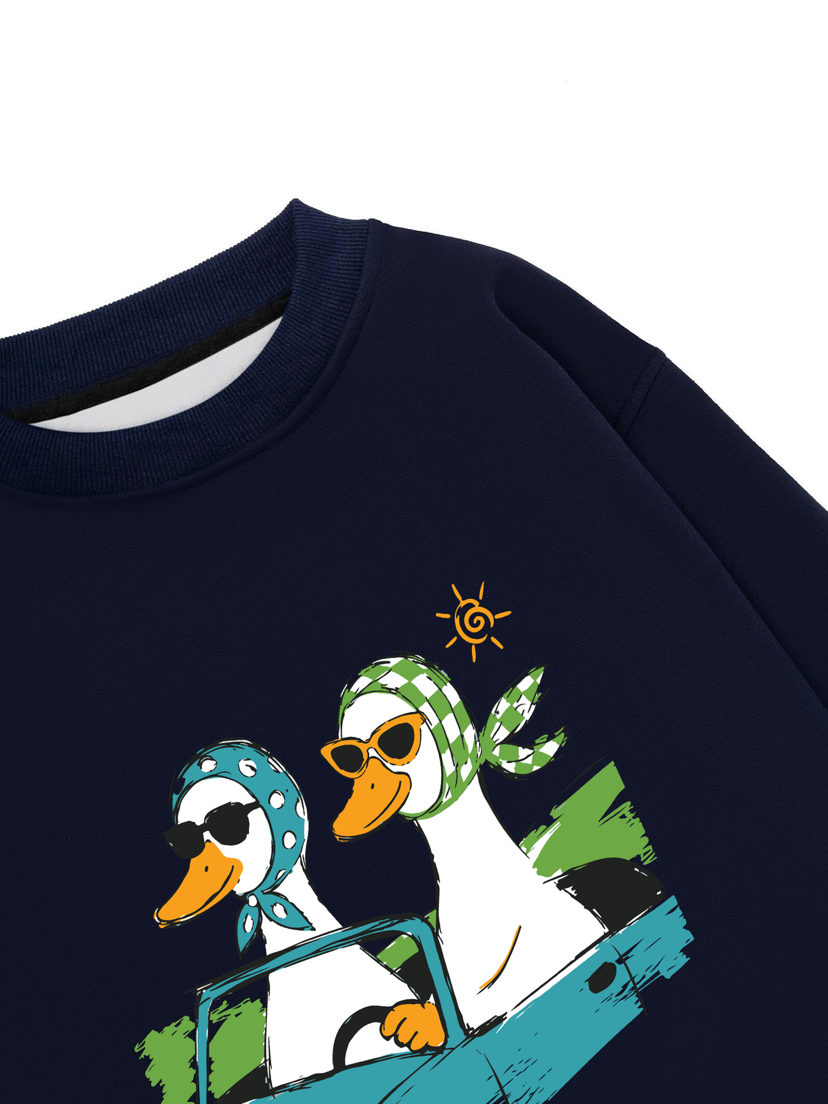 Áo Sweater Nỉ Hai Da Farm Duck Driving