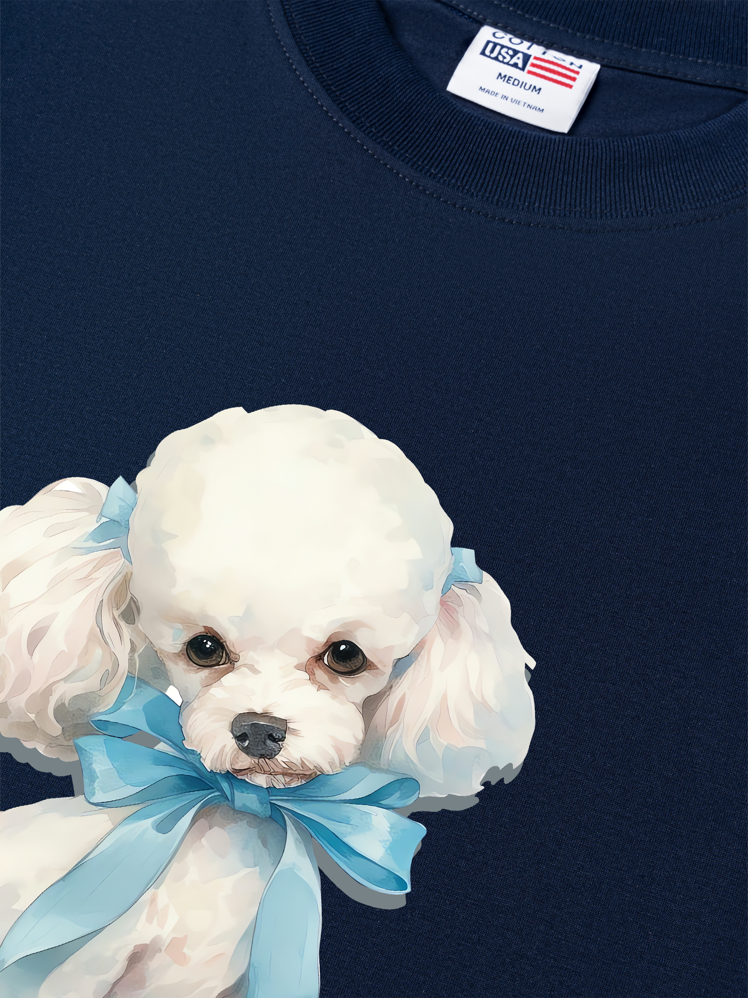 Áo Thun Relaxed Fit Soft Paw Cute Blue Puppy