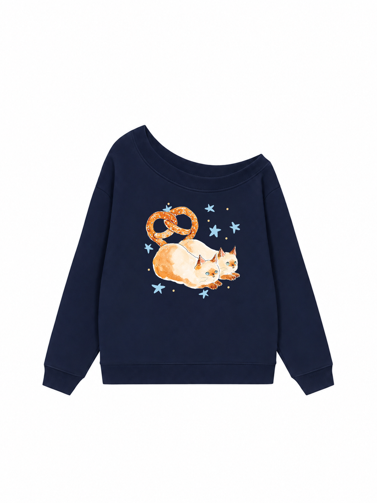 Áo Sweater Lệch Vai Nỉ Hai Da Bread Cat