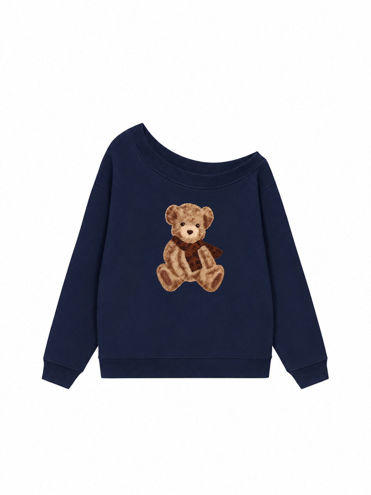 Áo Sweater Lệch Vai Nỉ Hai Da Teddy Bear Cold Weather