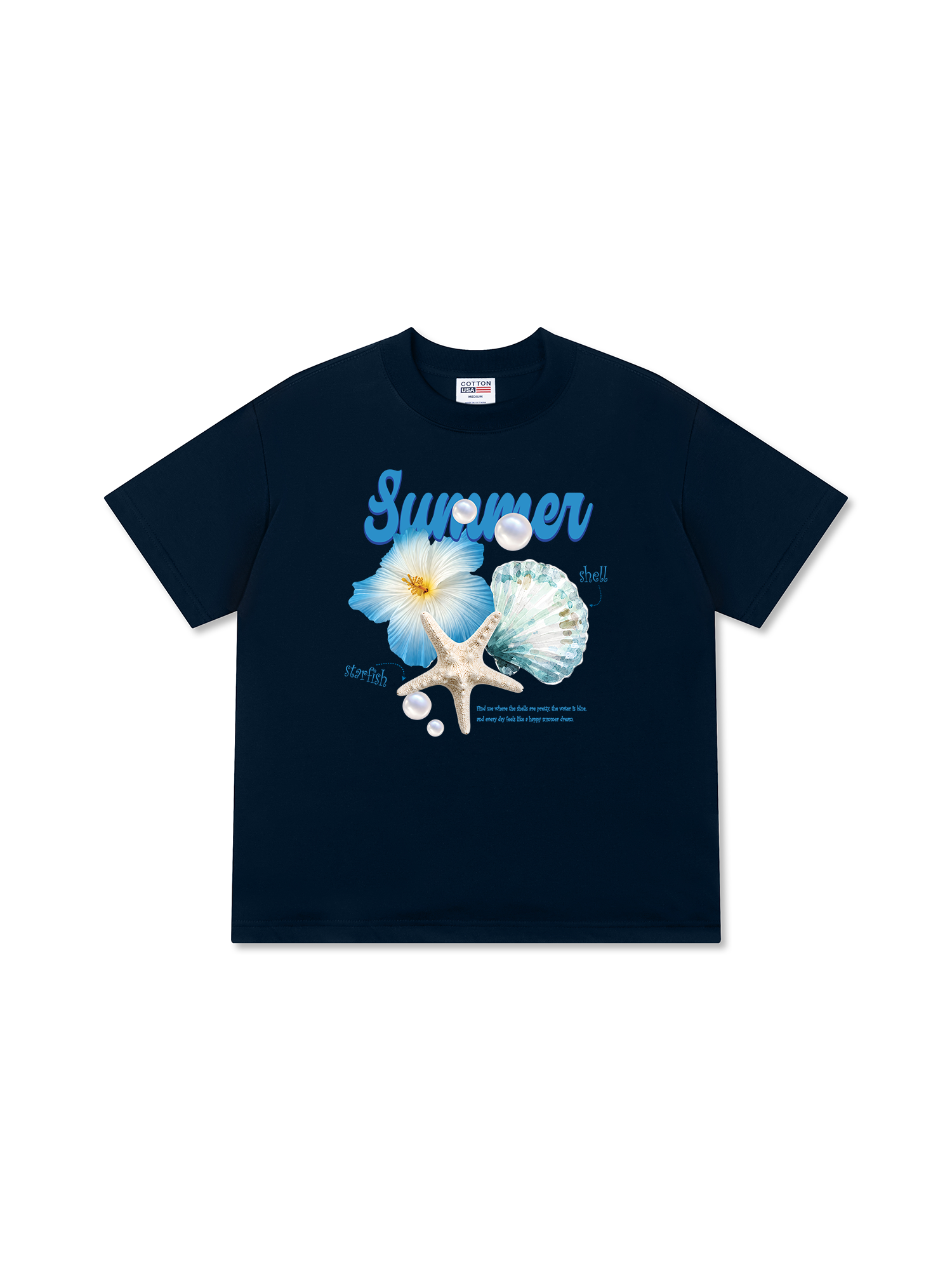 Áo Thun Relaxed Fit Tshirt Tropical Summer, Shell, Starfish