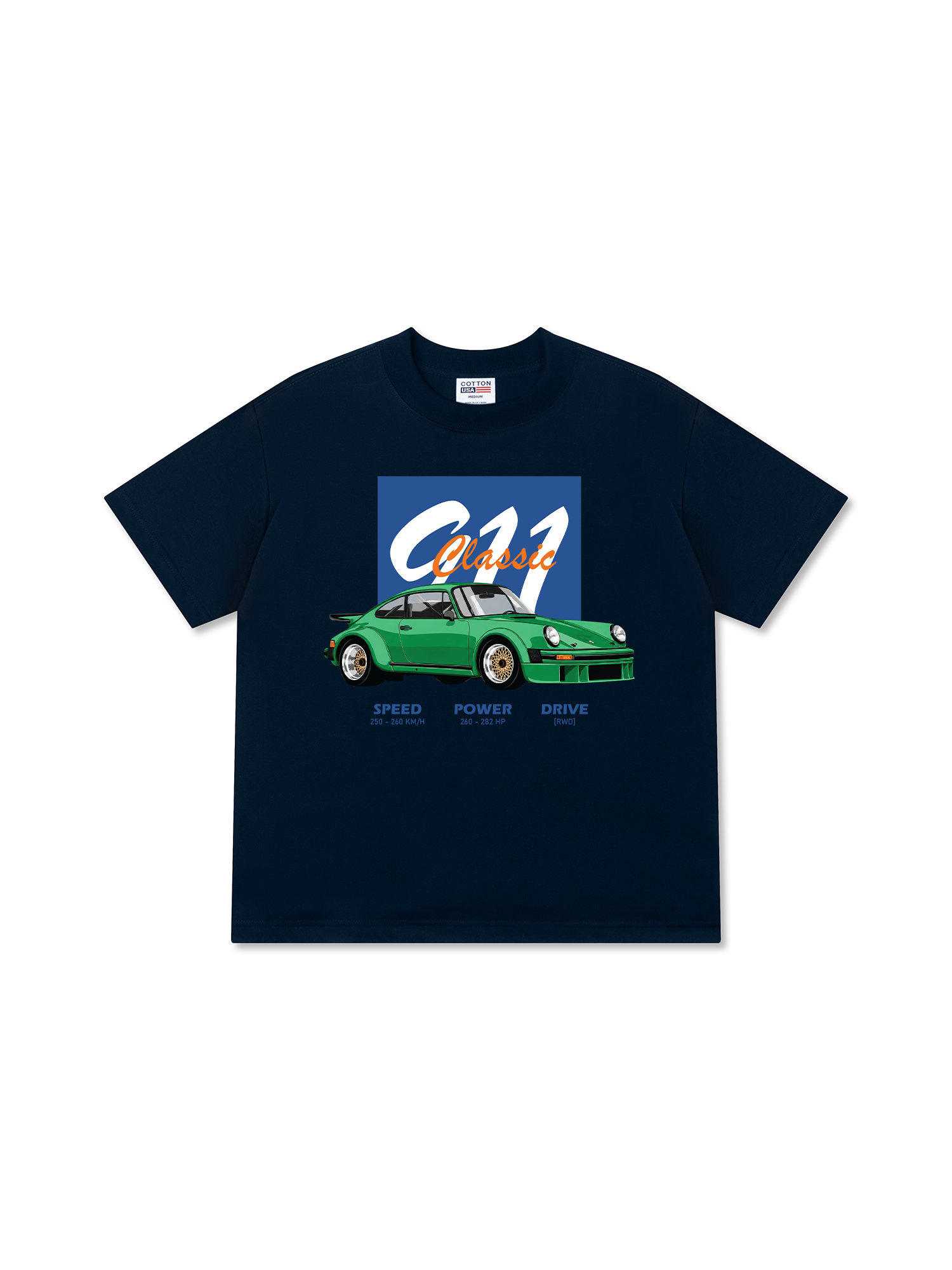 Áo Thun Relaxed Fit Car Green 911 Classic