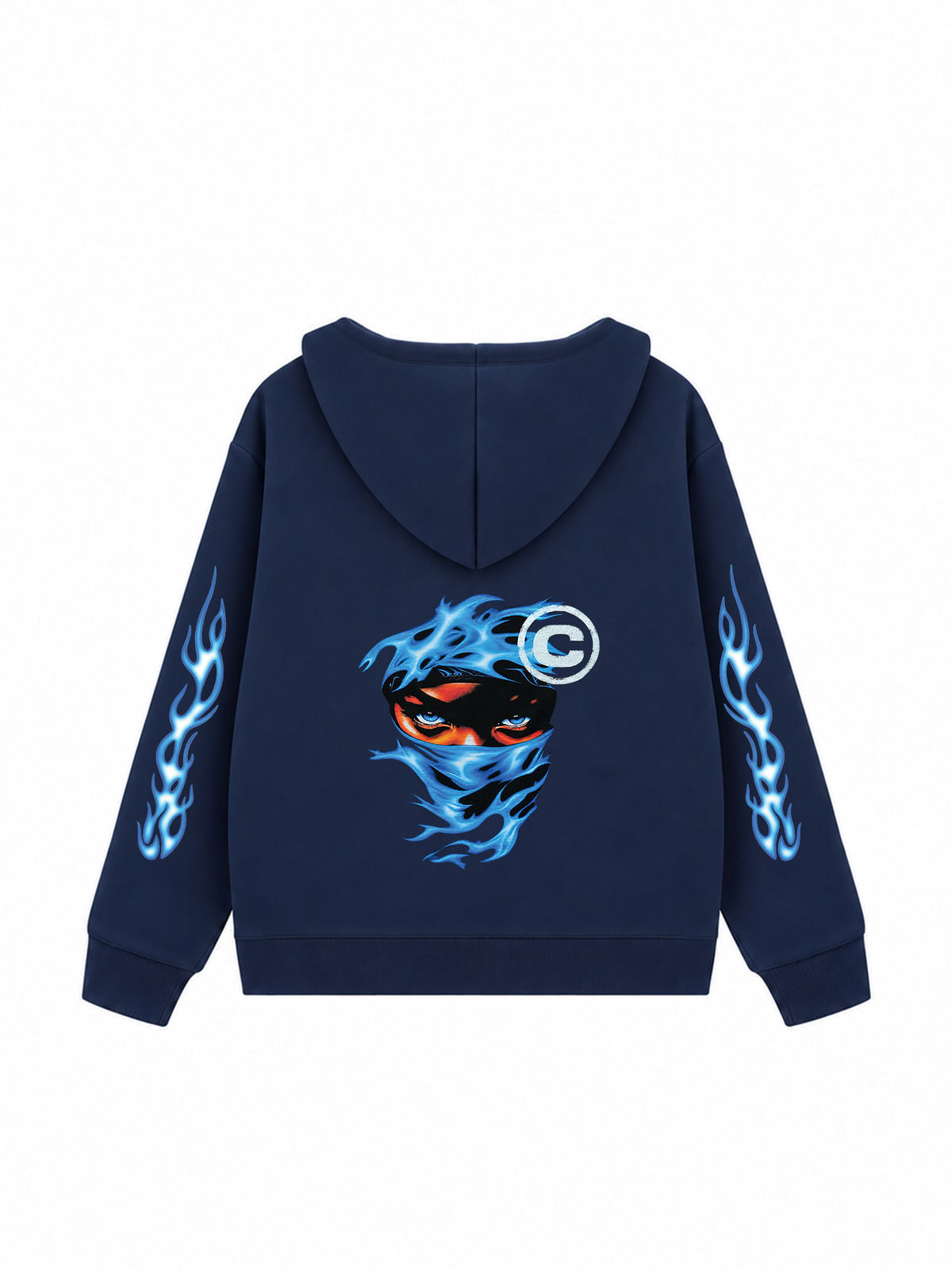 Áo Hoodie Zip Nỉ Hai Da Blue Fire