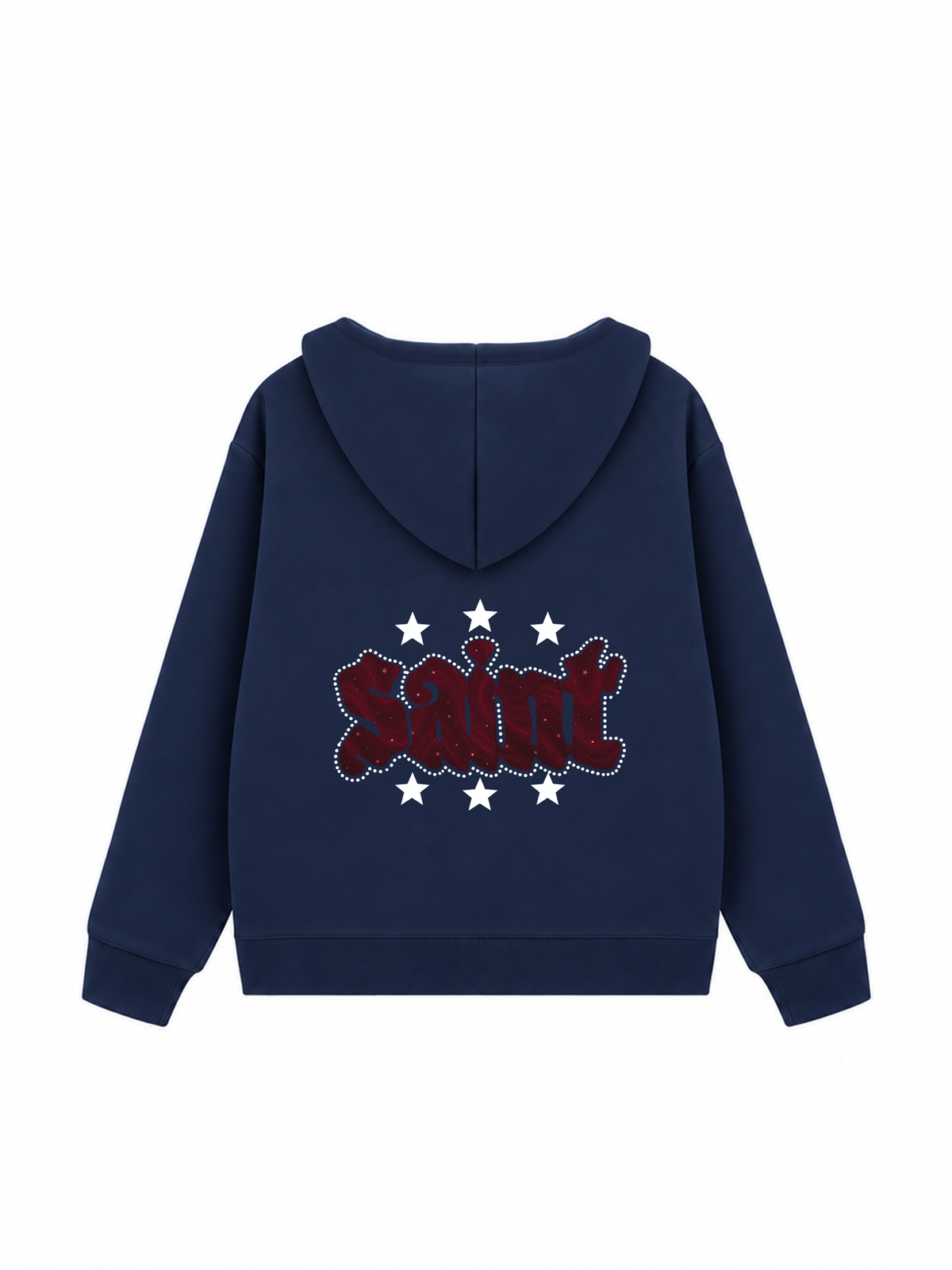 Áo Hoodie Zip Nỉ Hai Da Burgundy Saint Star