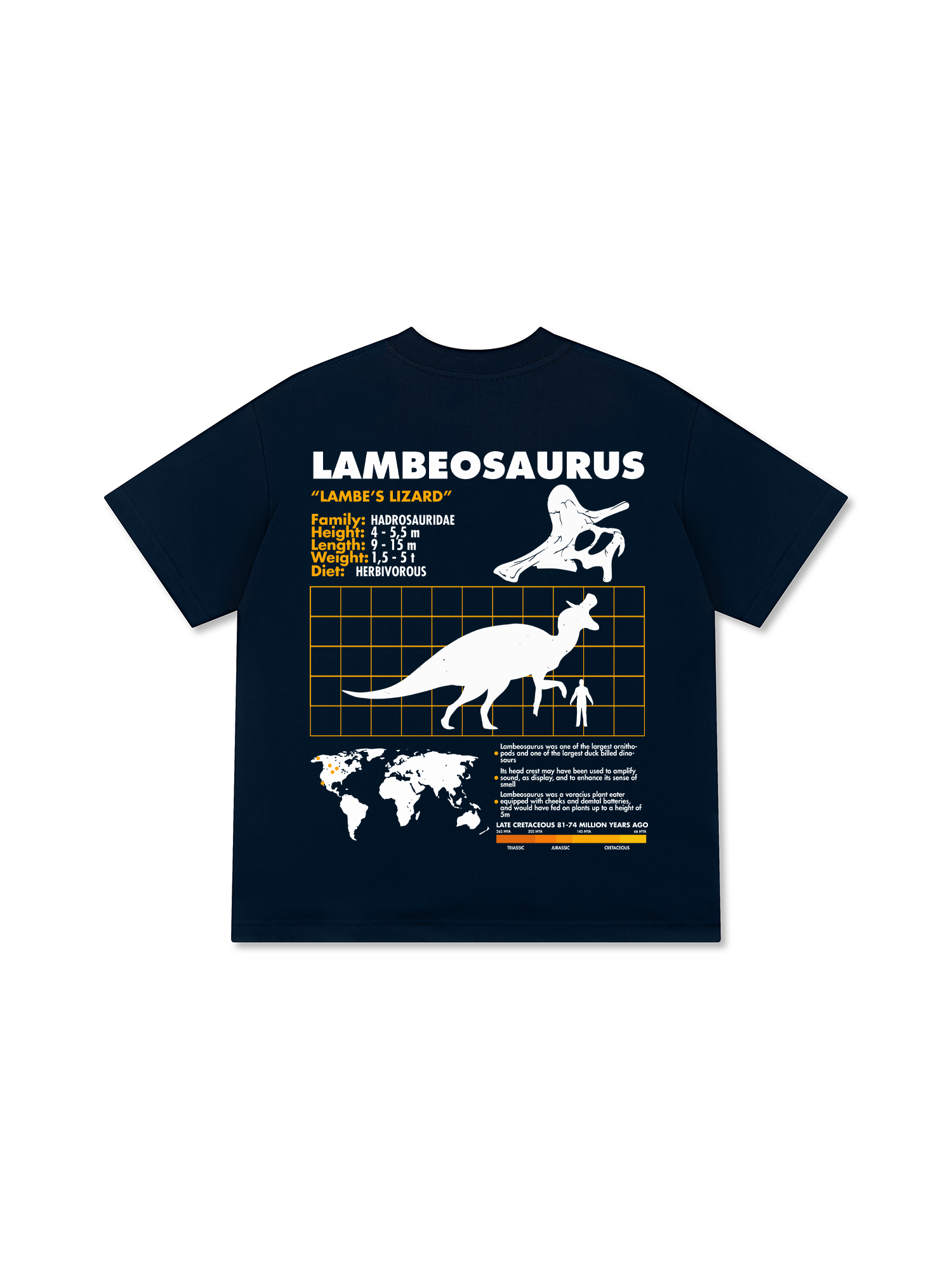 Áo Thun Relaxed Fit Wild Life Analysis Table Lambeosaurus
