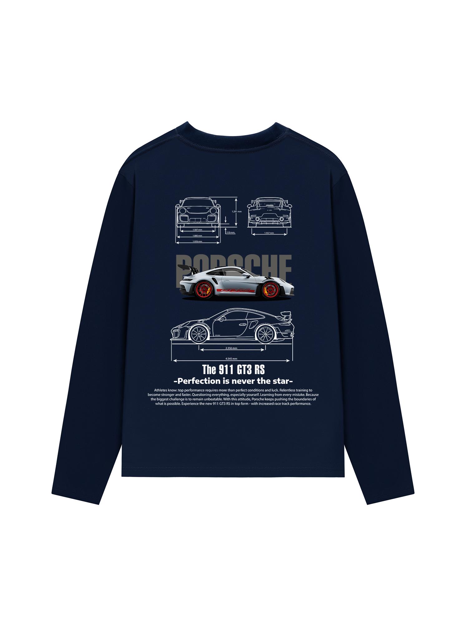 Áo Thun Dài Tay Porsche Blueprint 911 GT3 RS