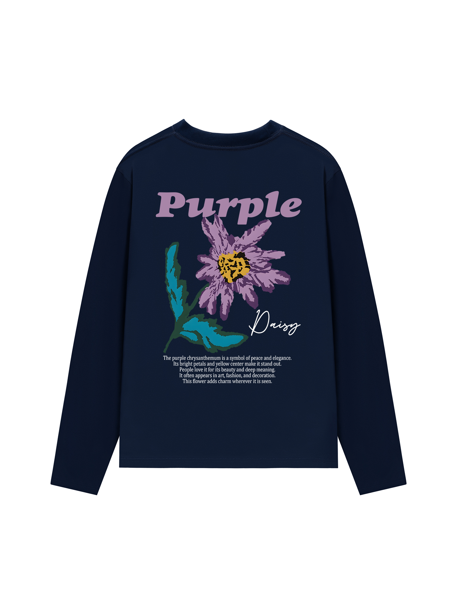 Áo Thun Dài Tay Floral Purple Daisy