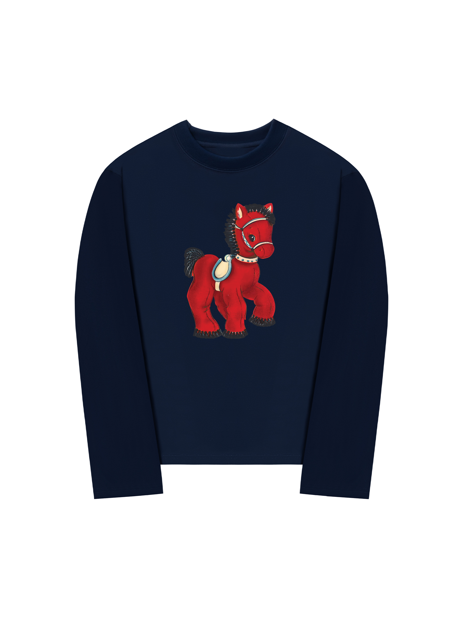 Áo Thun Dài Tay Retro Red Horse