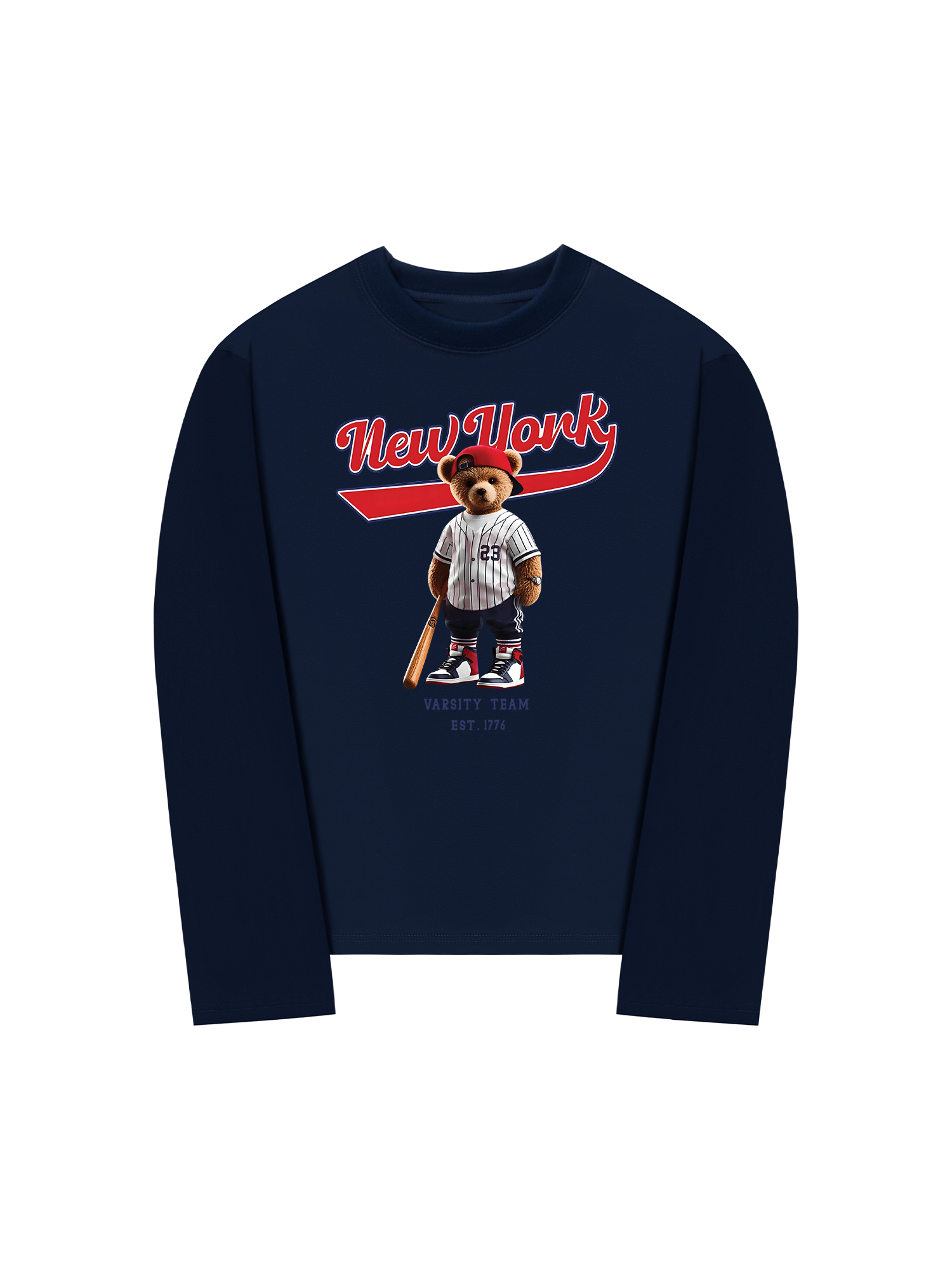 Áo Thun Dài Tay Baseball New York Teddy