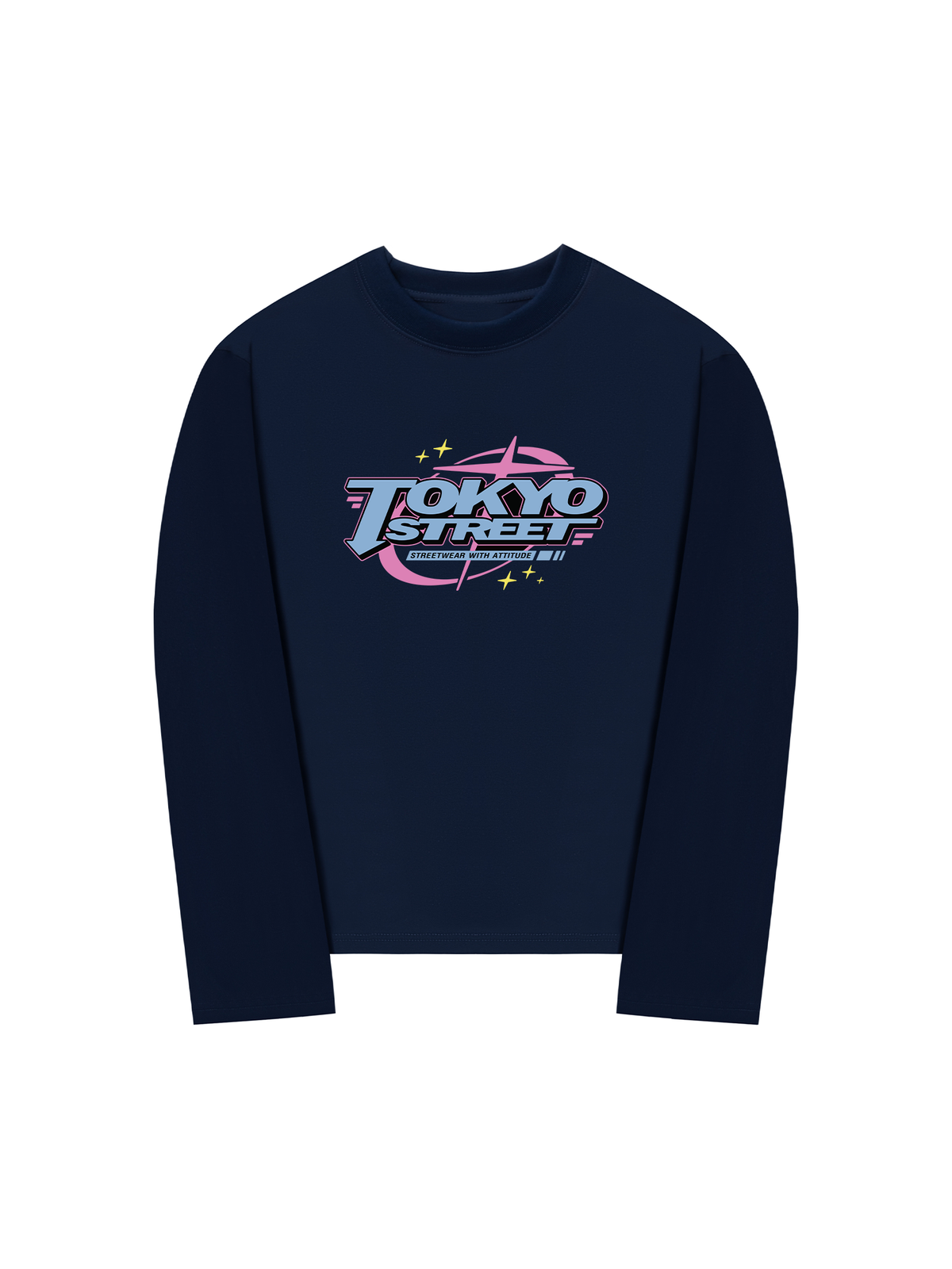 Áo Thun Dài Tay City Tokyo Streetwear With Atitude Blue