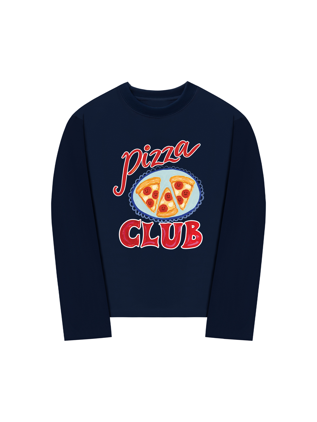 Áo Thun Dài Tay Yummy Mood Pizza Girl Club