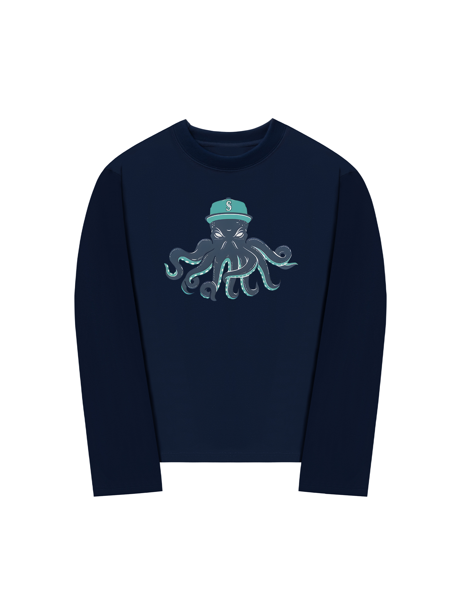 Áo Thun Dài Tay Baseball Green Octopus