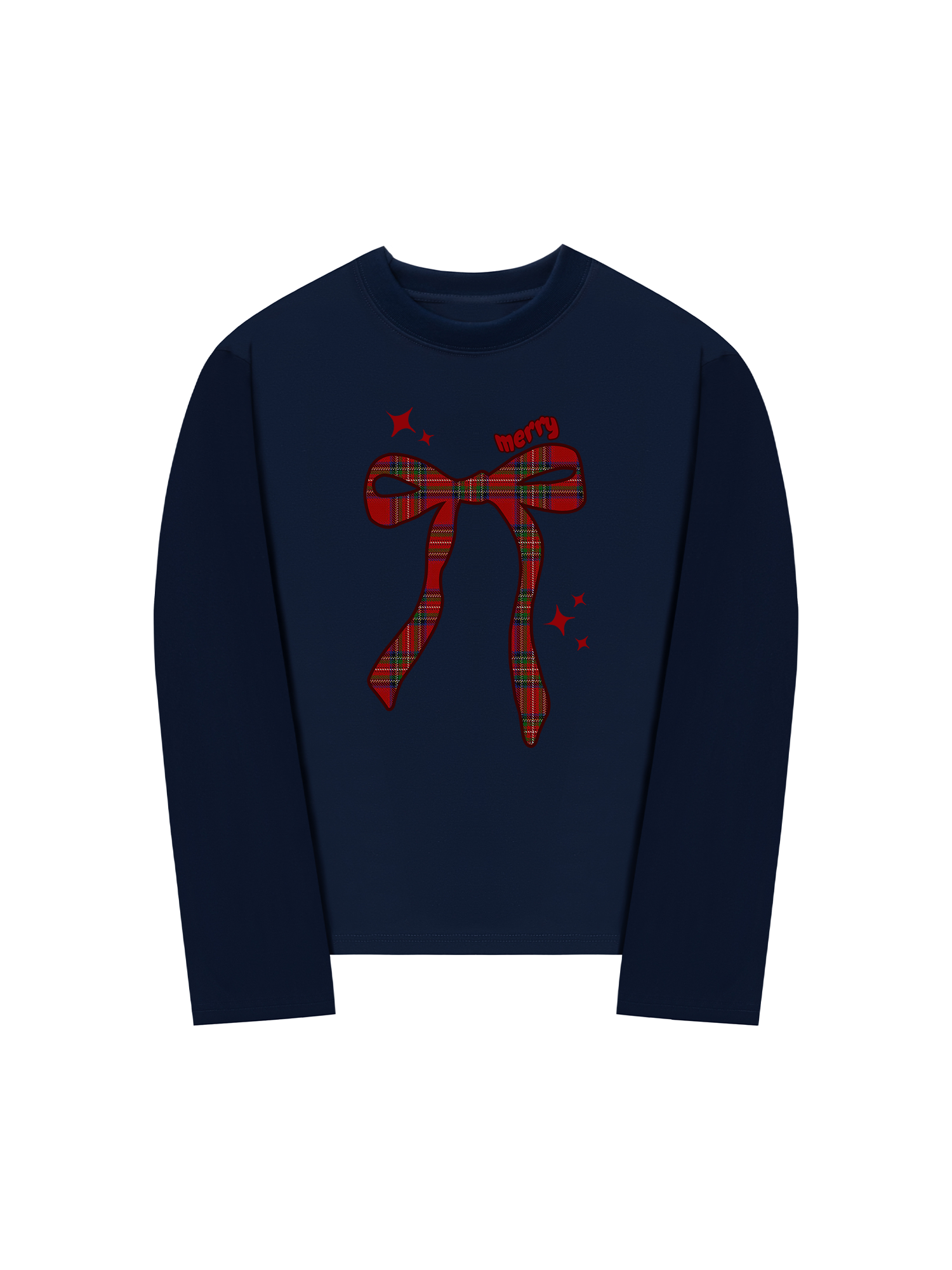Áo Thun Dài Tay Merry Plaid Bow