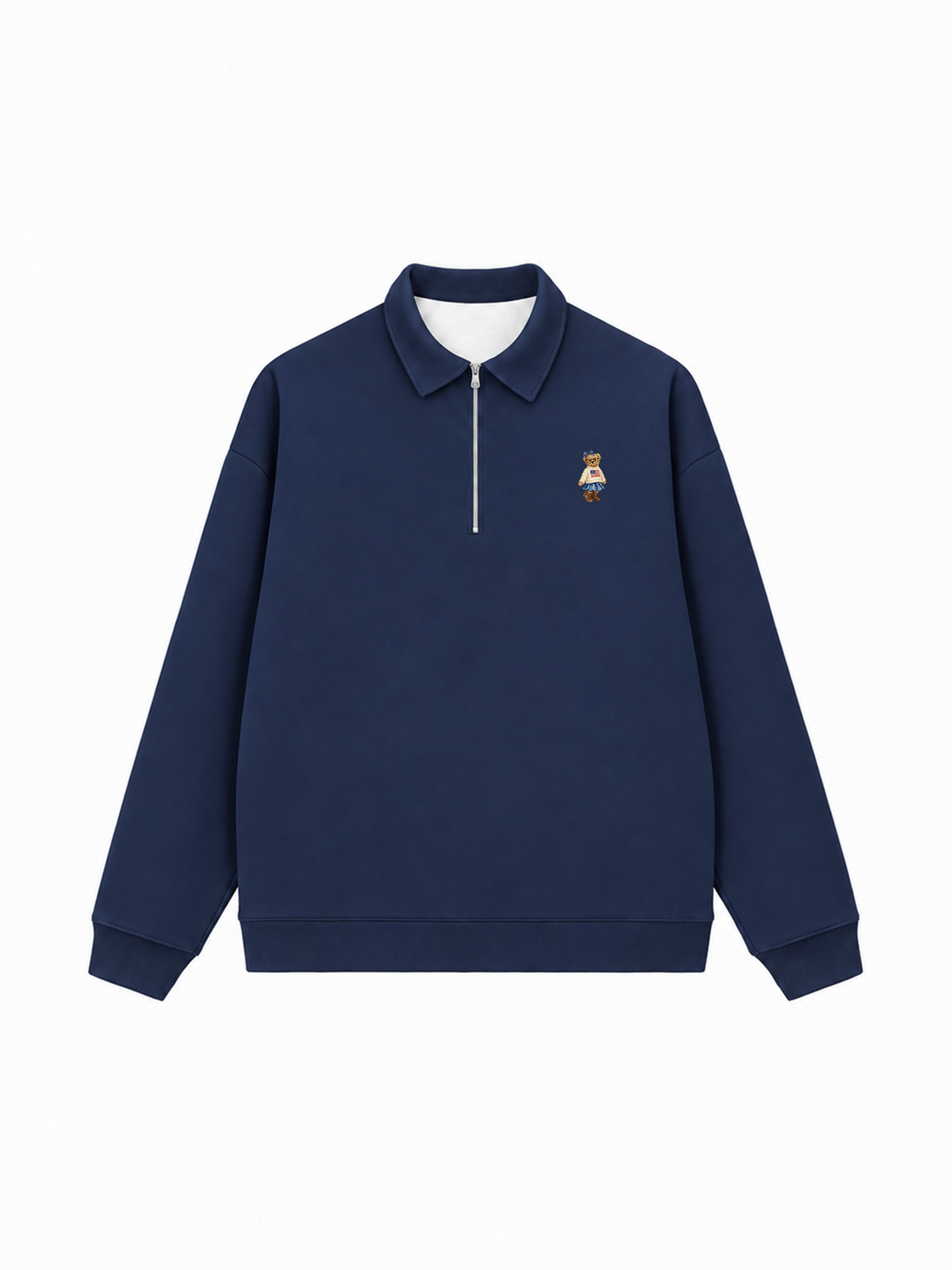 Áo Sweater Polo Nỉ Hai Da Soft Girl Bear