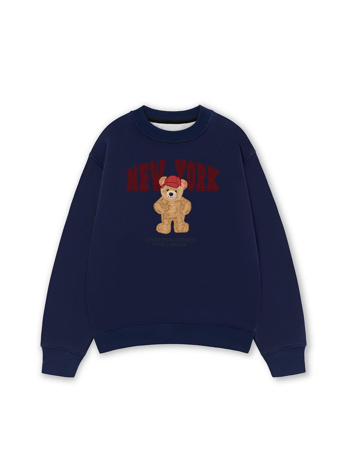 Áo Sweater Nỉ Hai Da City New York Red Bear