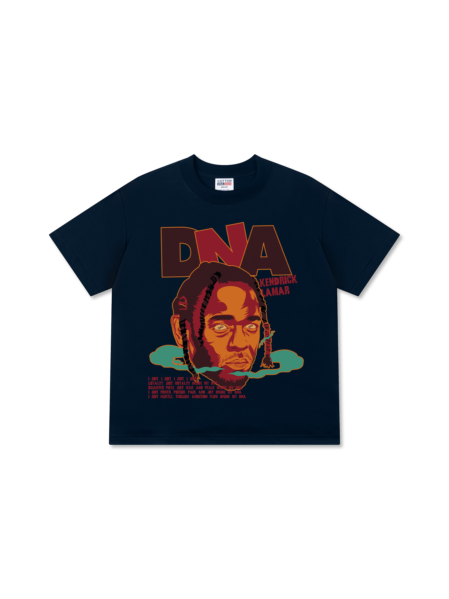 Áo Thun Relaxed Fit Rapper Kendrick Lamar DNA