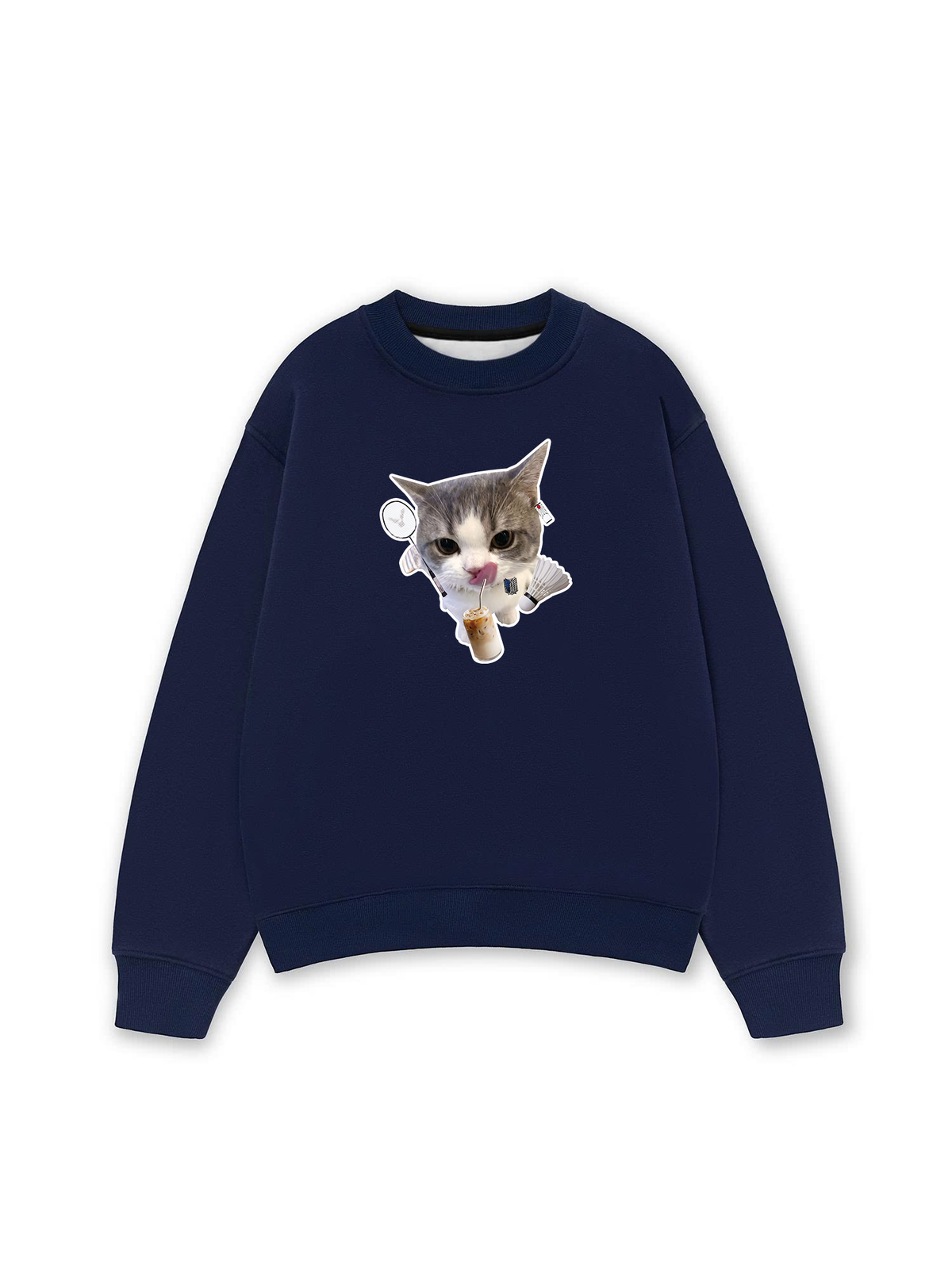 Áo Sweater Nỉ Hai Da Badminton Cute Cat
