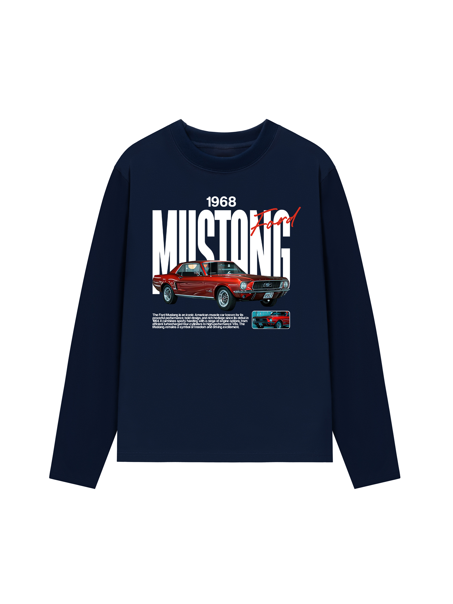 Áo Thun Dài Tay Ford 1968 Mustang