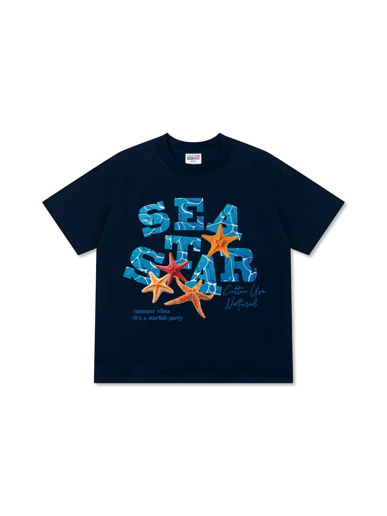 Áo Thun Relaxed Fit Tropical Starfish Parrty Sea Water