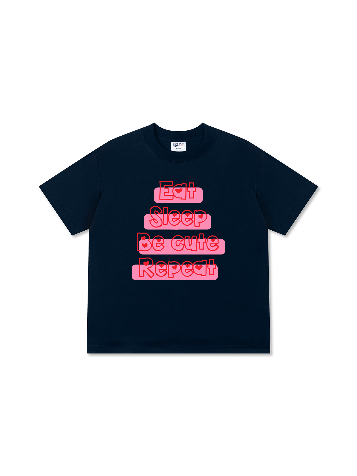 Áo Thun Relaxed Fit Eat Sleep Be Cute