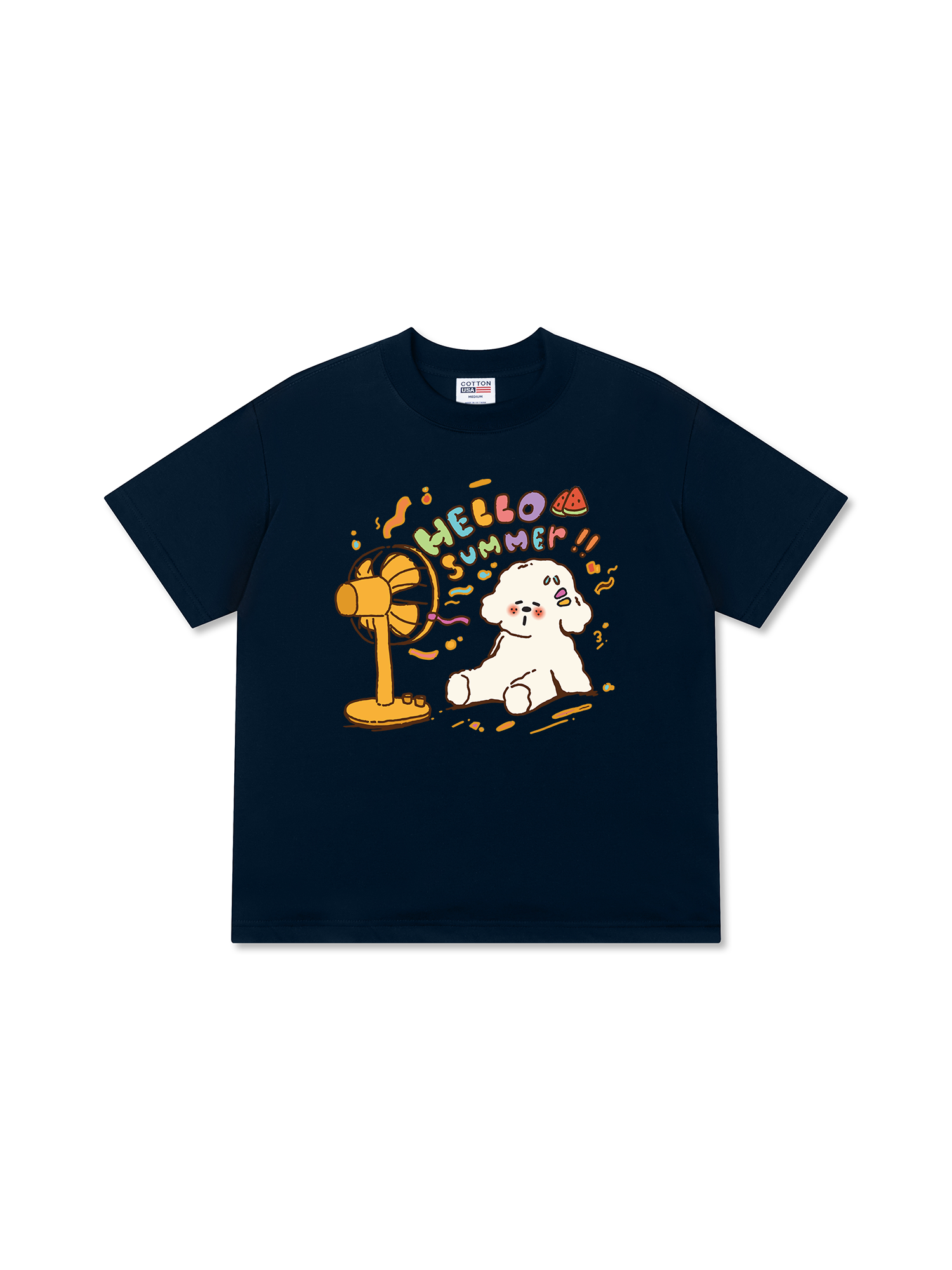 Áo Thun Relaxed Fit Tropical Hello Summer Cute Dog