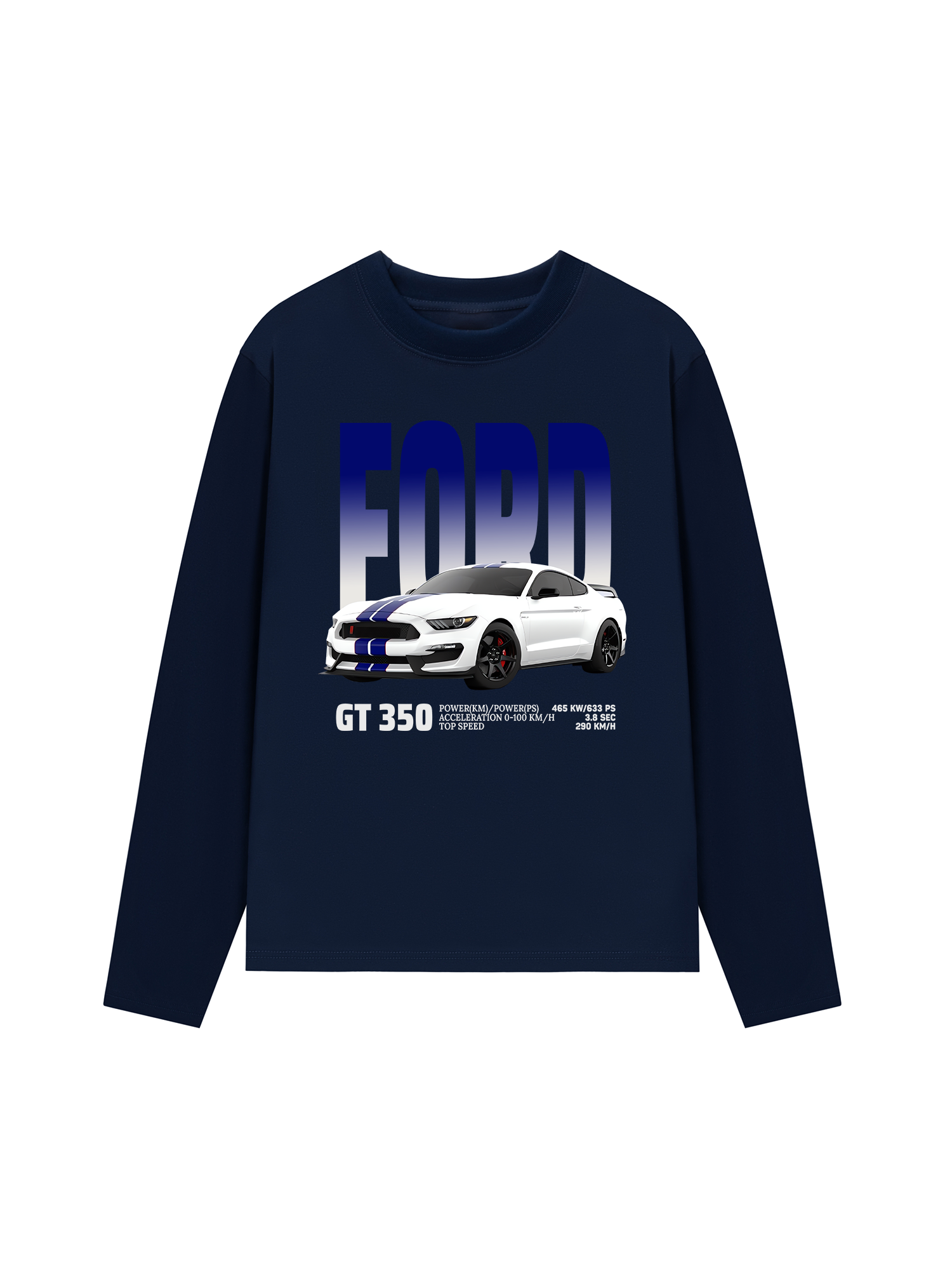 Áo Thun Dài Tay Ford GT 350 White Blue