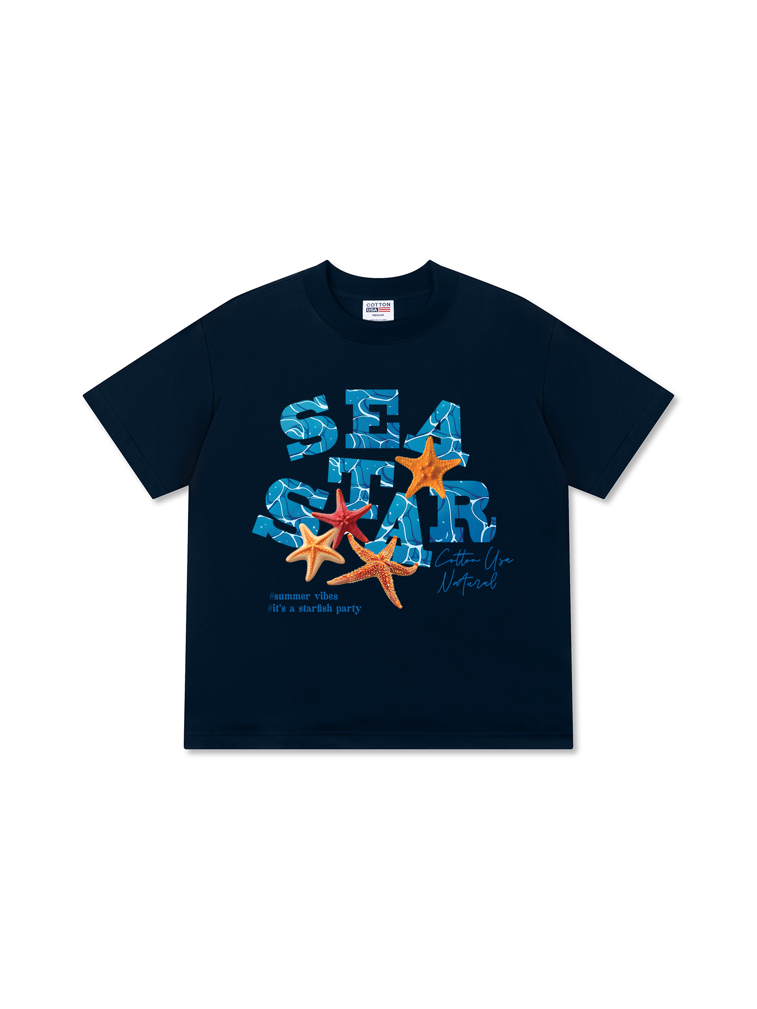Áo Thun Relaxed Fit Tropical Starfish Parrty Sea Water