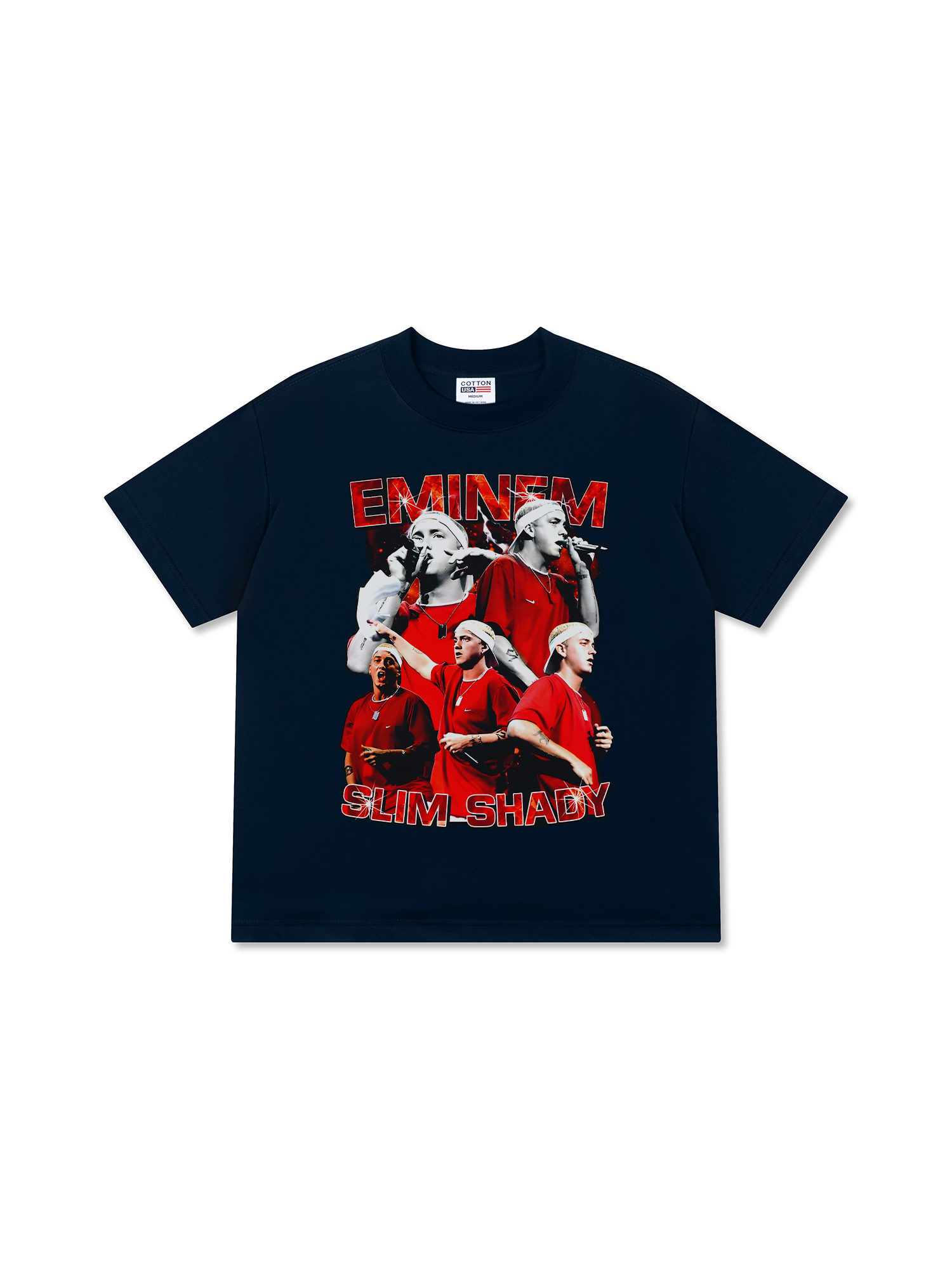 Áo Thun Relaxed Fit Rapper Eminem Red Flames