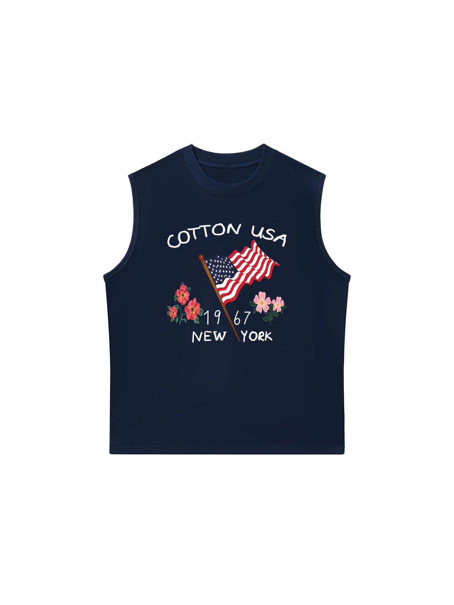 Áo Ba Lỗ Relaxed Fit USA Floral Cotton Usa